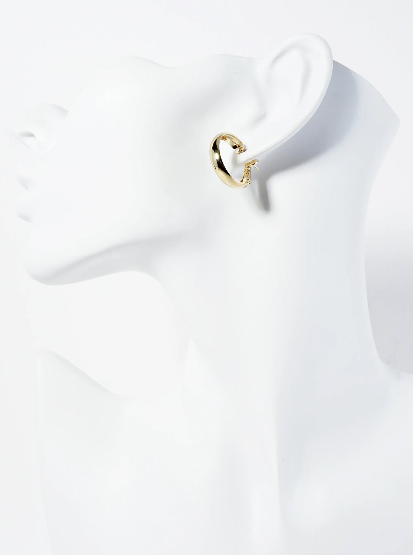 Polished 14K-Gold-Dipped Brass 20mm Latch-Back Hoop Earrings