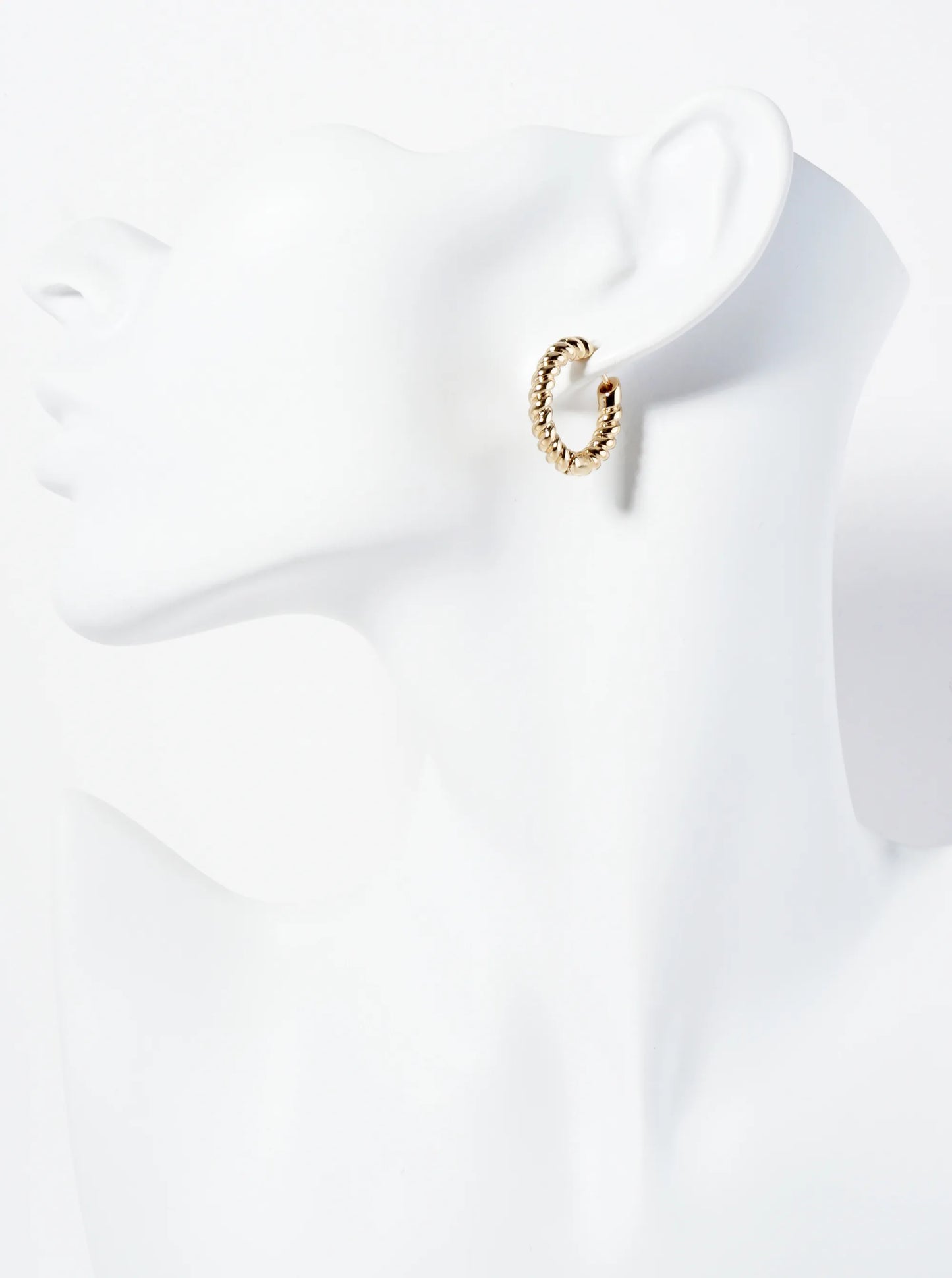 Polished 14K-Gold-Dipped Brass 20mm Rope Textured Hoop Earrings