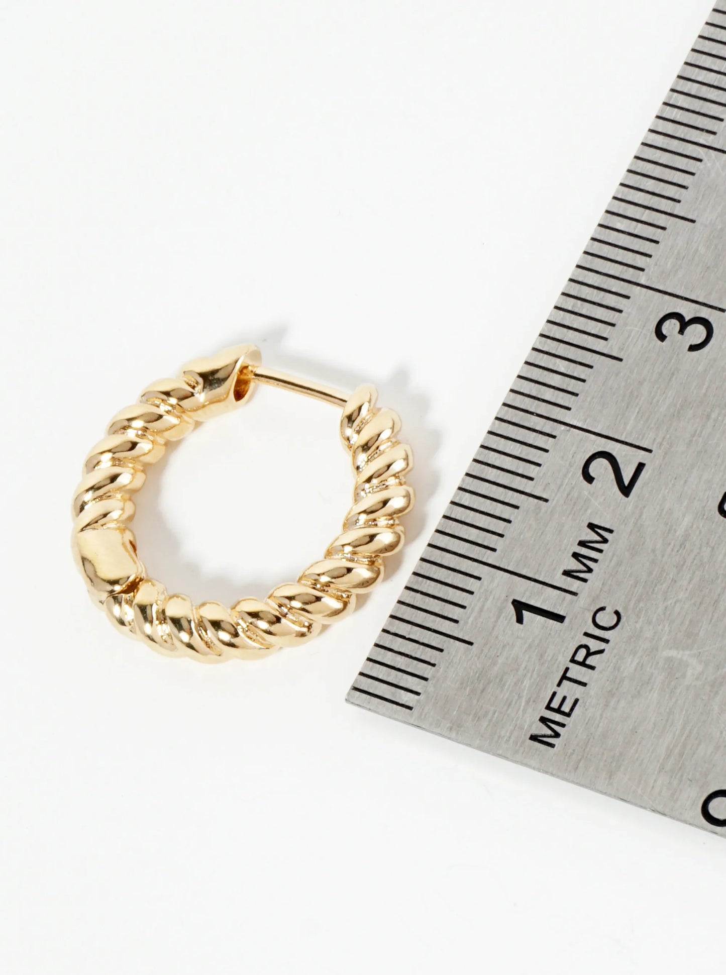 Polished 14K-Gold-Dipped Brass 20mm Rope Textured Hoop Earrings