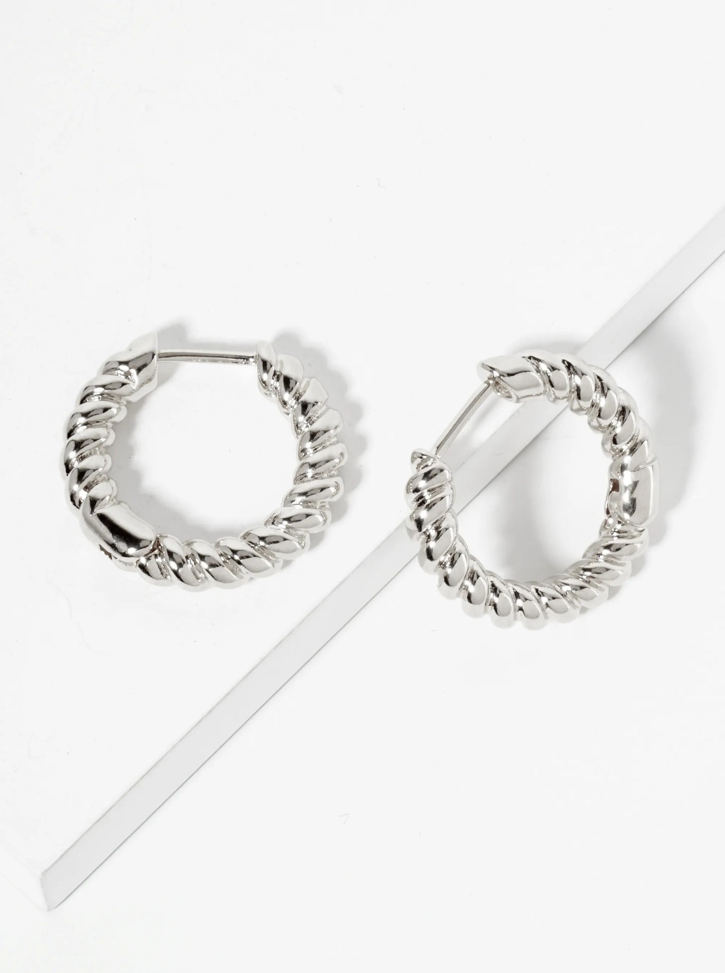 Polished 14K-Gold-Dipped Brass 20mm Rope Textured Hoop Earrings