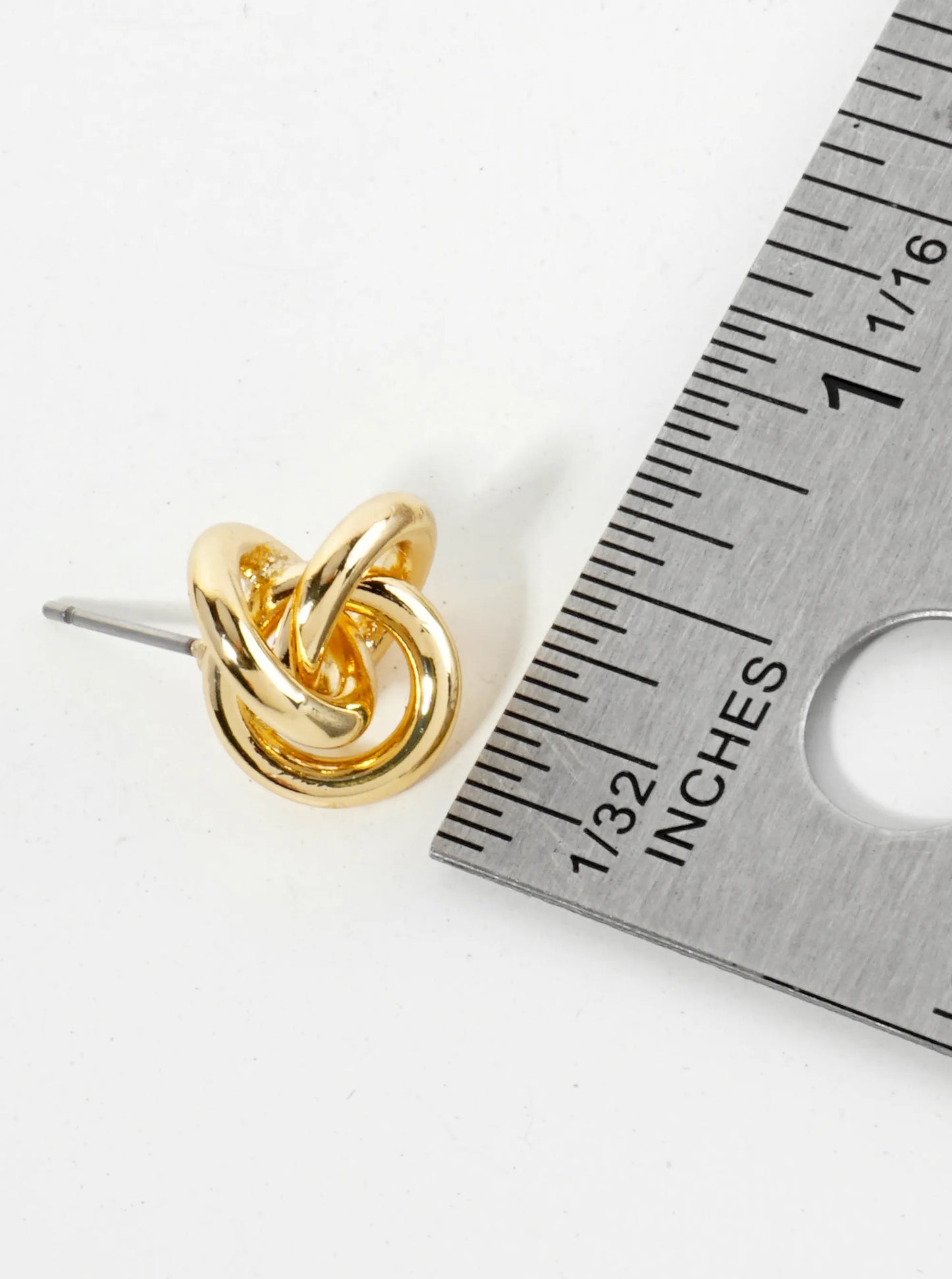 Polished 14K-Gold-Dipped Brass Love-Knot Stud Earrings