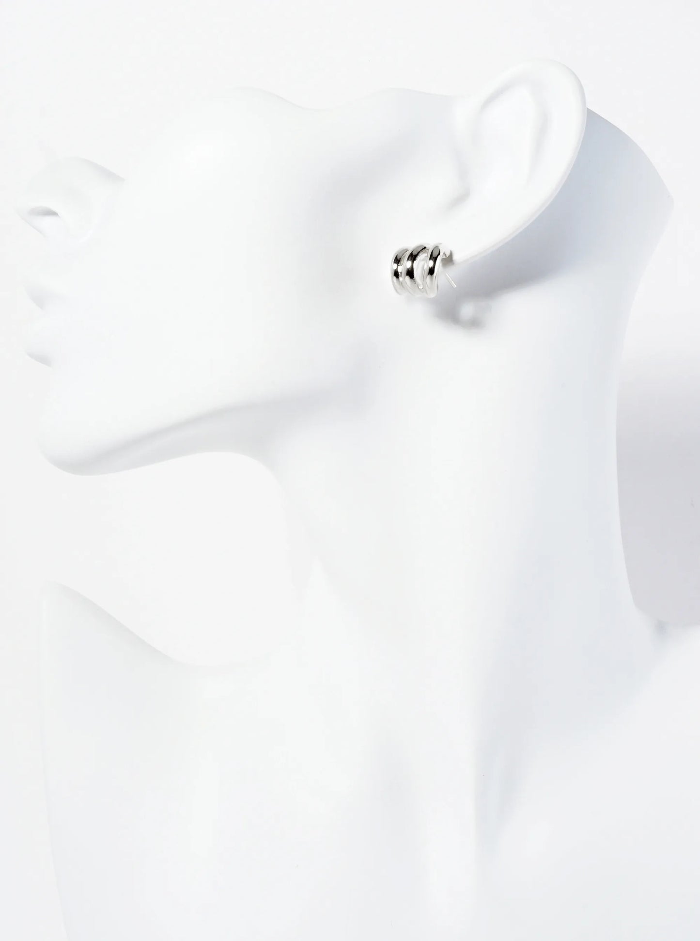 Polished 14K-Gold-Dipped Brass10mm Claw J-Hoop Earrings