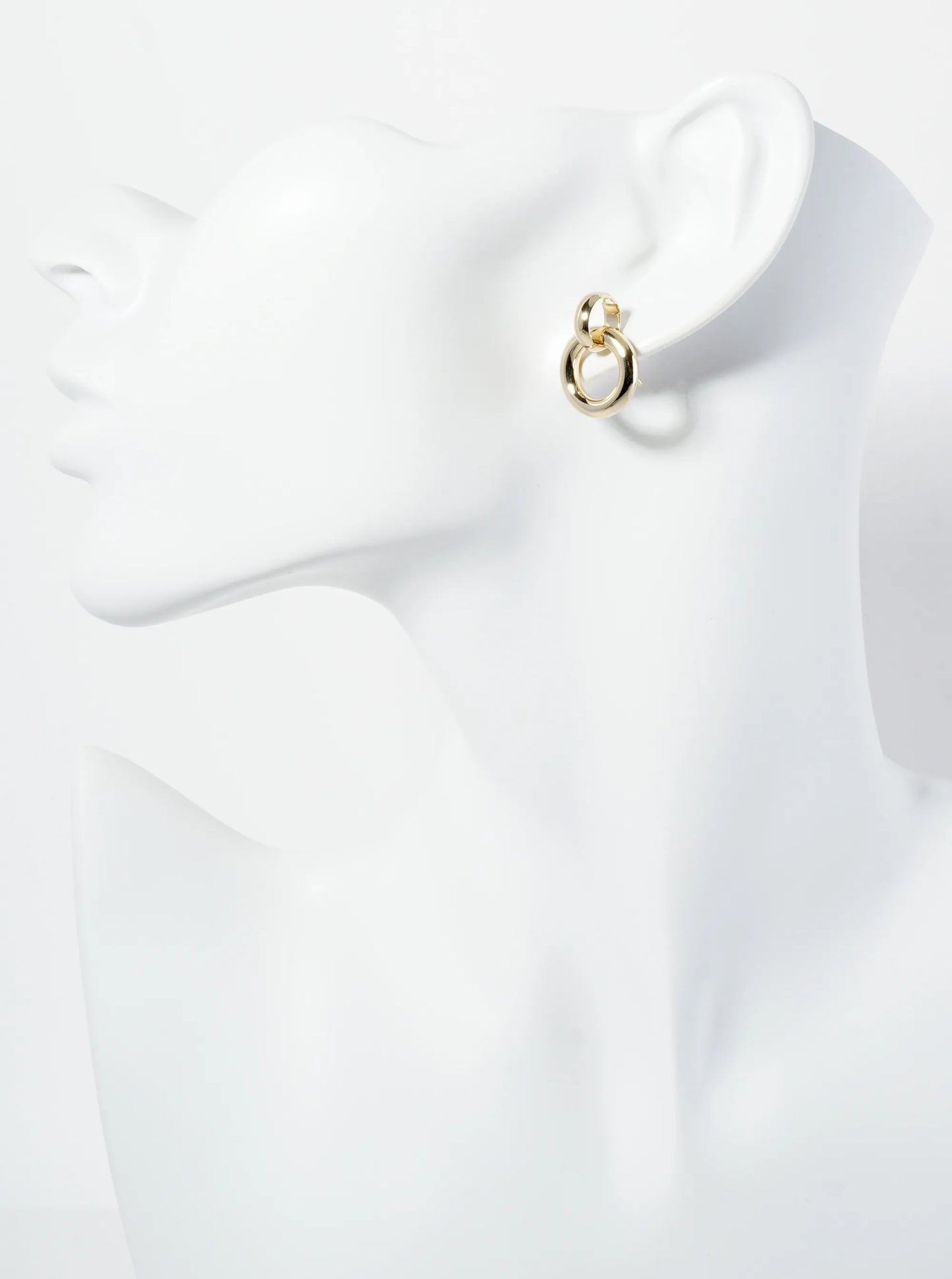 Polished 14K-Gold-Dipped Doorknocker Design Minimalist Post Earrings