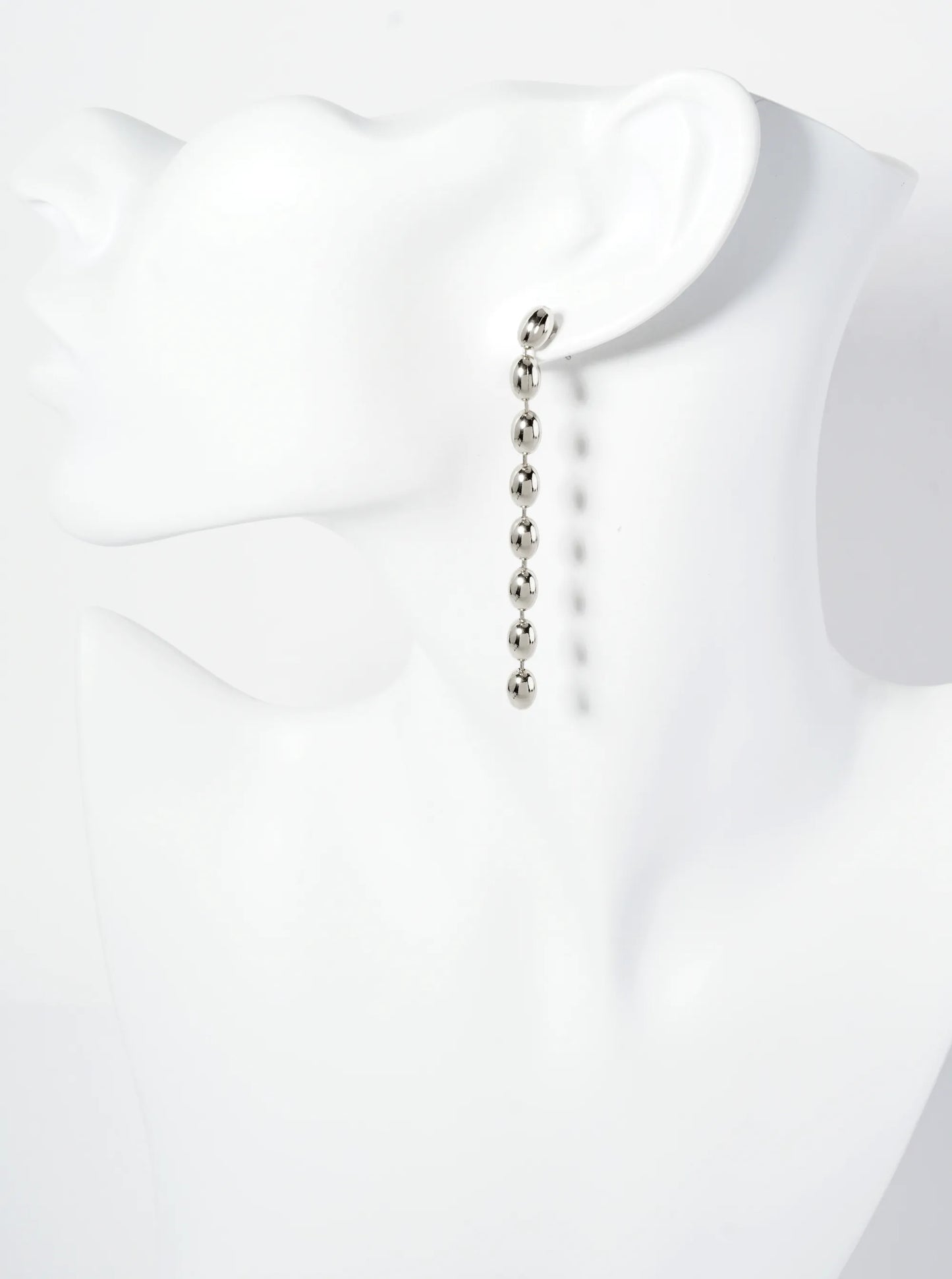 Polished 14K-Gold-Dipped Oval Chain Drop Dangle Post Earrings