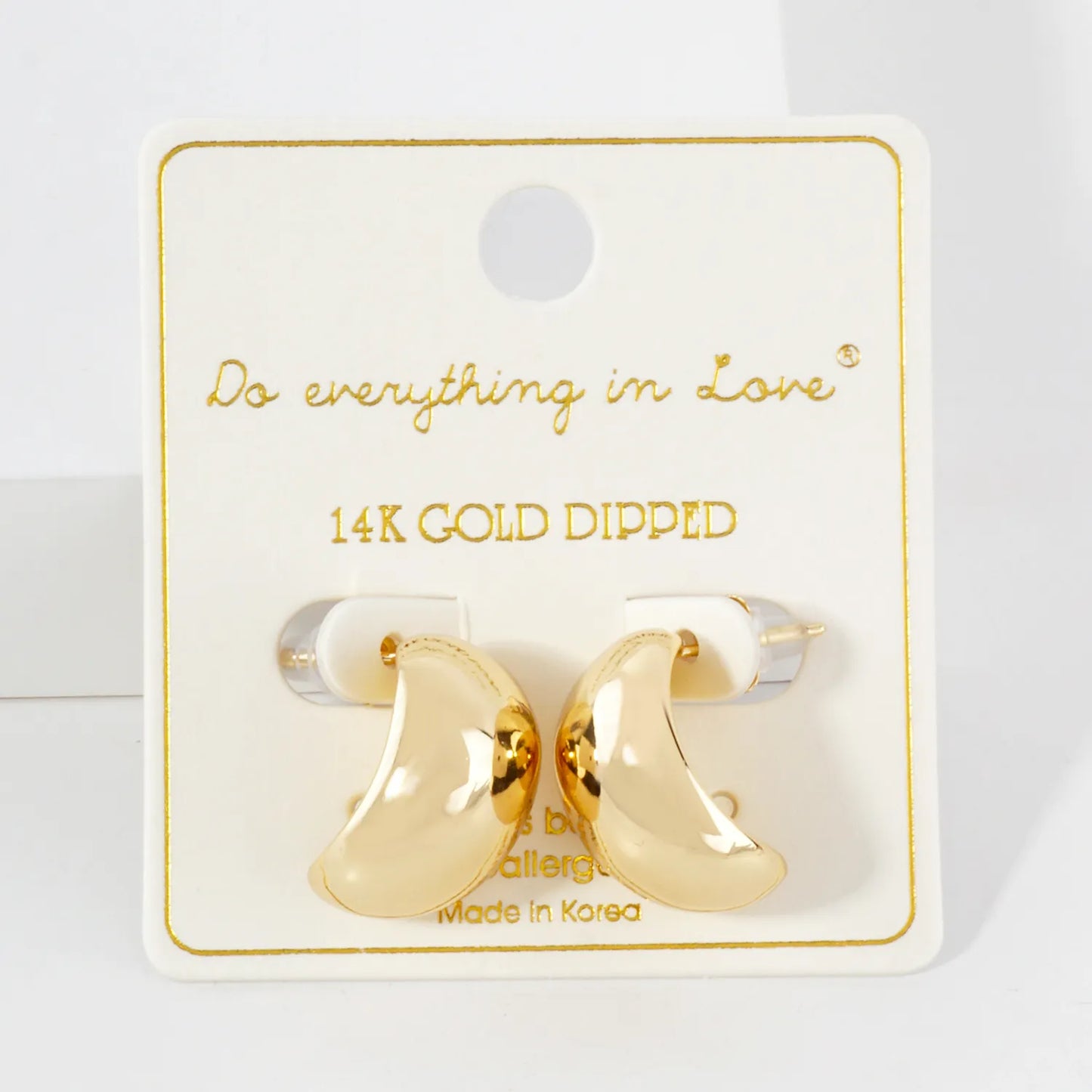 Polished 17mm Oval Shaped 14K-Gold-Dipped Hoop Earrings