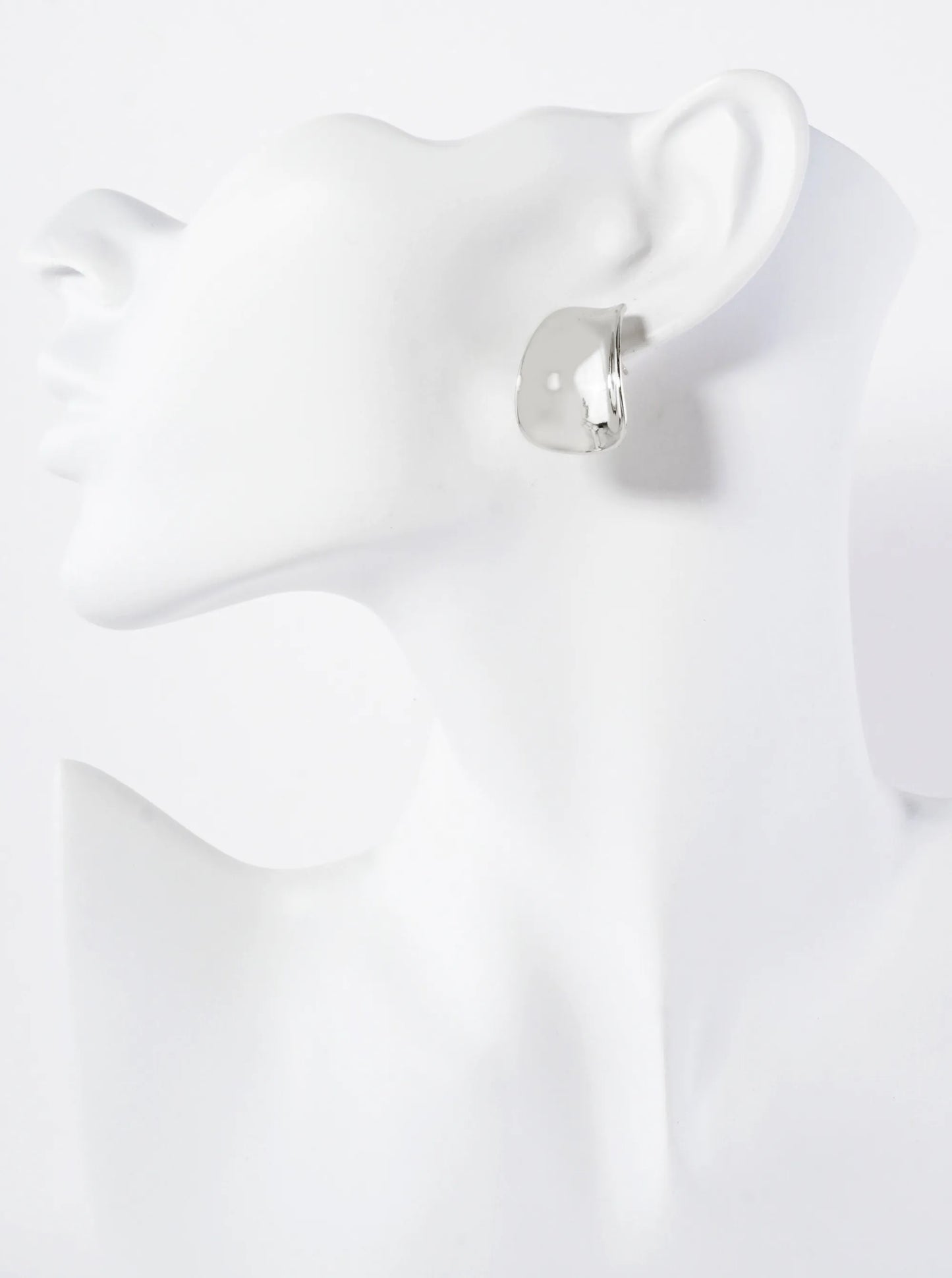 Polished 25mm Curved Teardrop 18K-Gold-Dipped Brass Earrings
