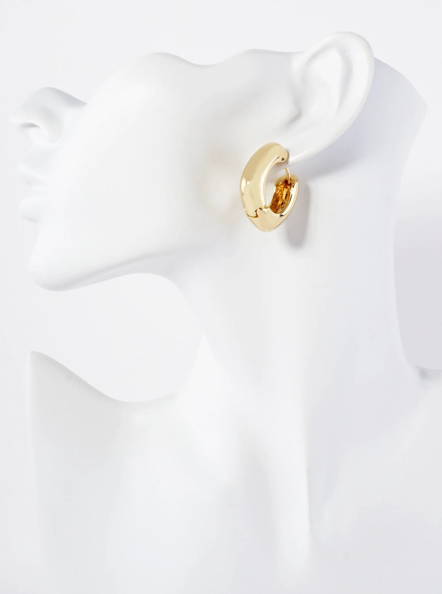 Polished 25mm Square-Shaped 18K-Gold-Dipped Brass Hinged Hoop Earrings