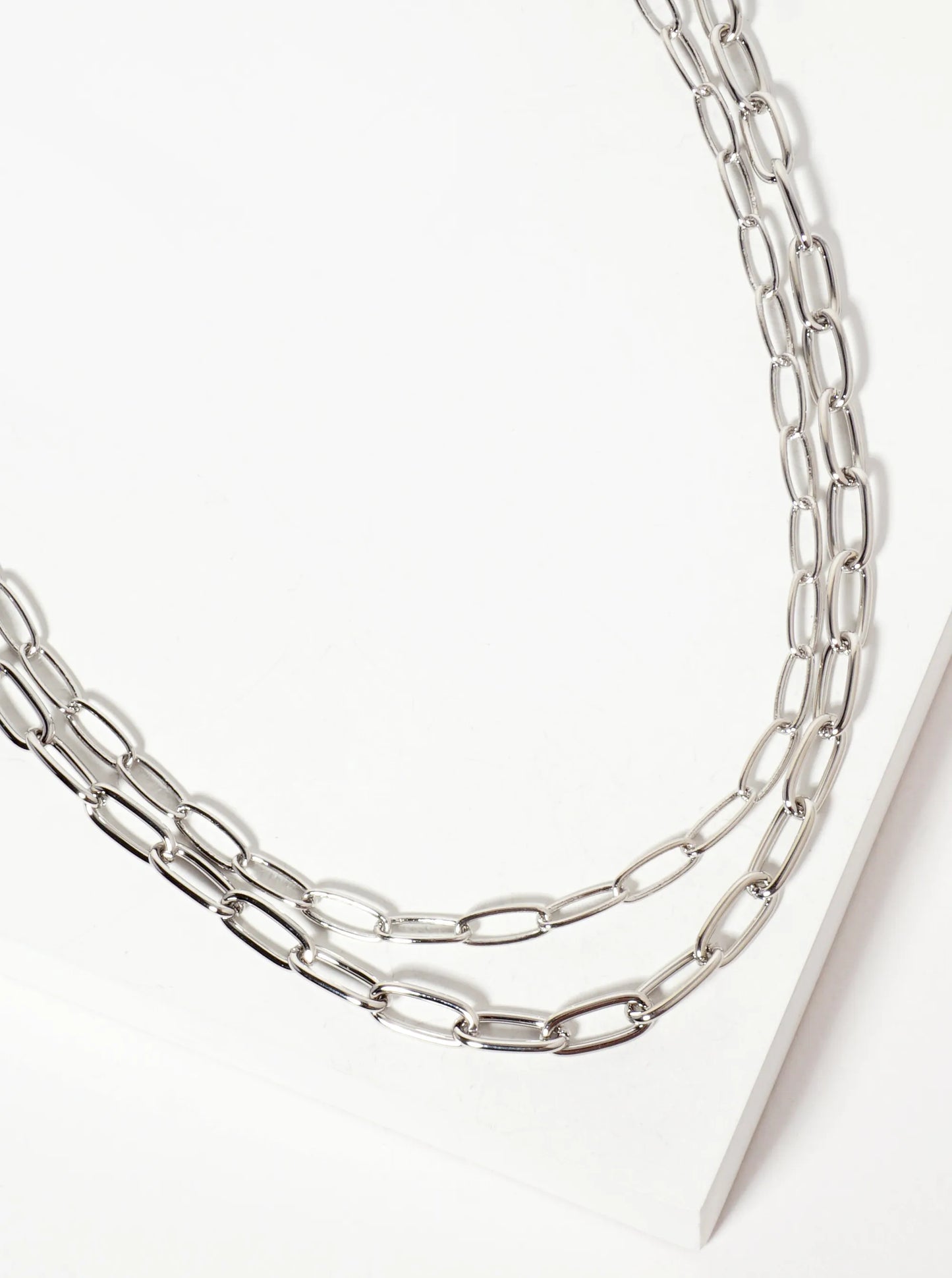 Polished 9-12mm Layered Link-Chain Necklace