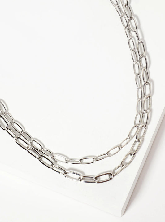 Polished 9-12mm Layered Link-Chain Necklace