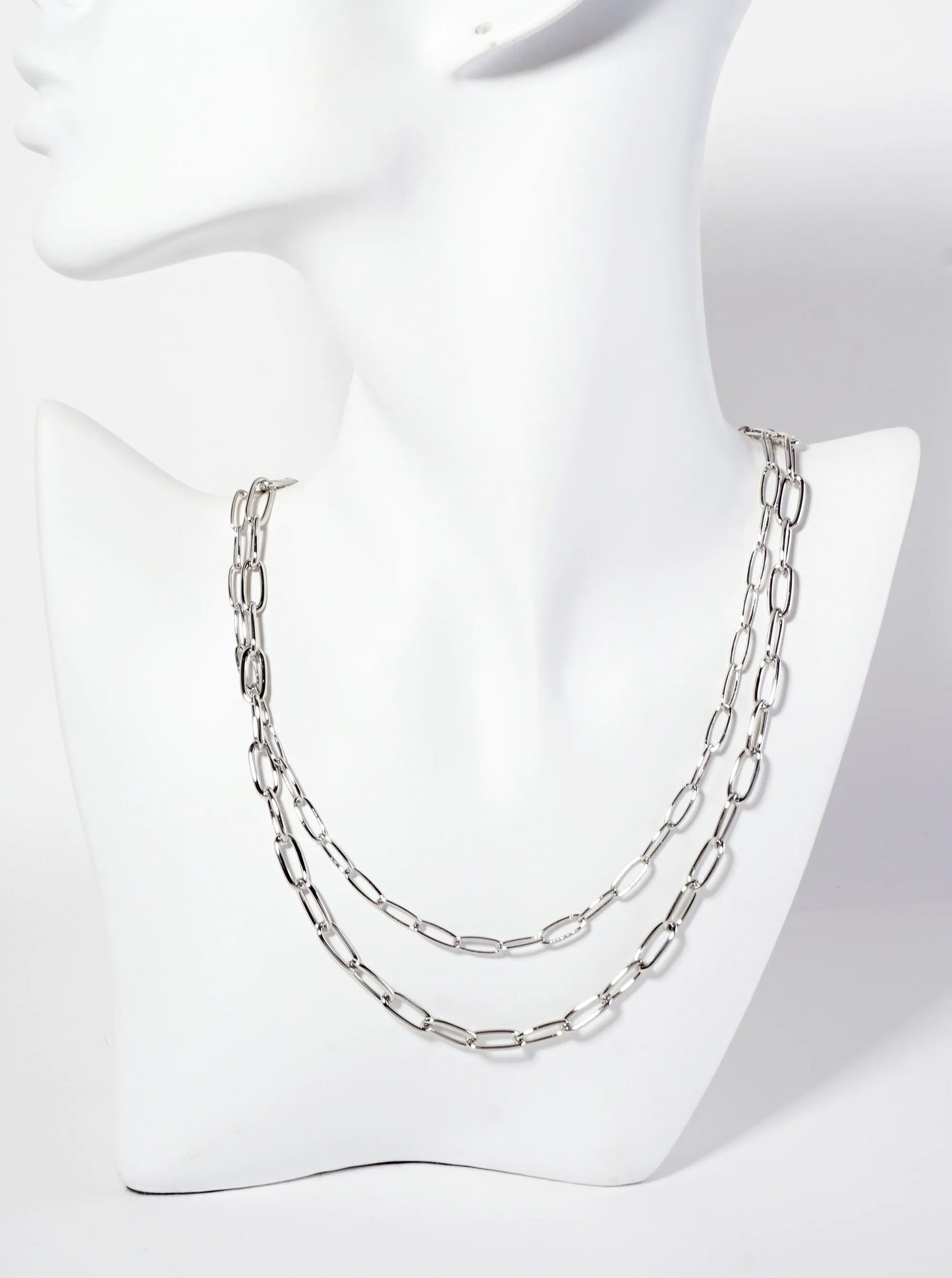 Polished 9-12mm Layered Link-Chain Necklace