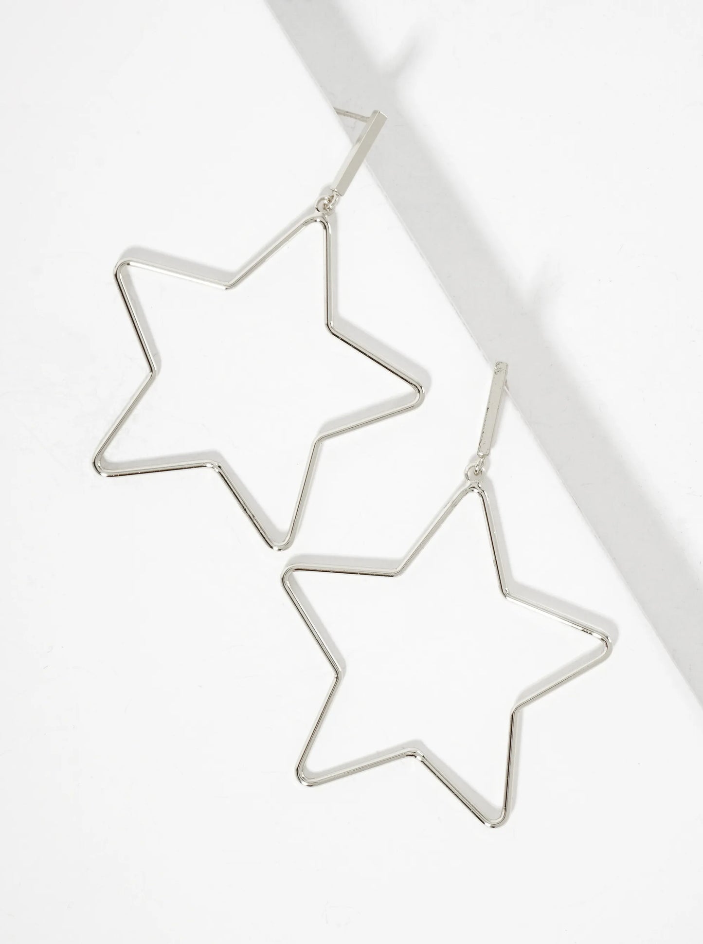 Polished Brass 1-and-a-Half-inch Delicate Star Drop 18K-Gold-Dipped Earrings