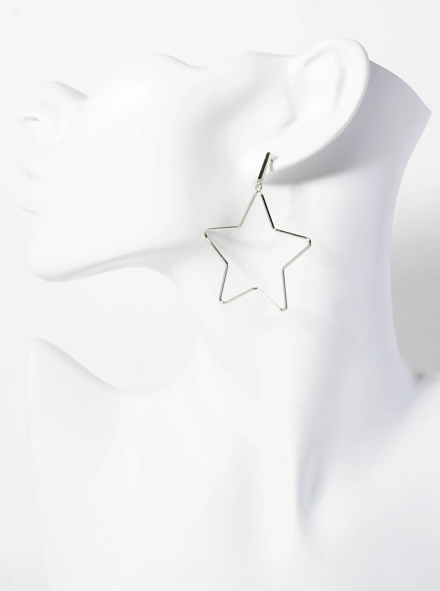Polished Brass 1-and-a-Half-inch Delicate Star Drop 18K-Gold-Dipped Earrings