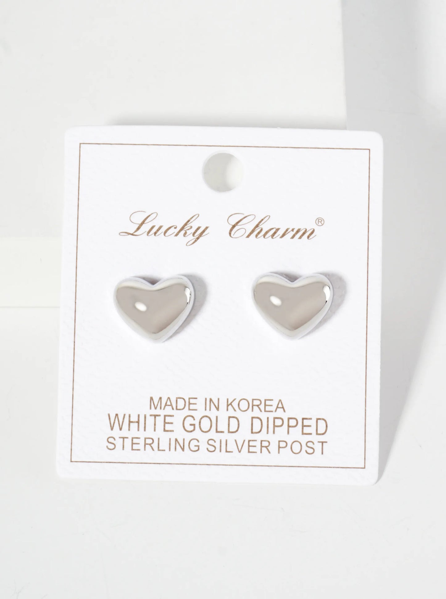 Polished Brass 11mm Heart-Shaped 18K-Gold-Dipped Stud Earrings