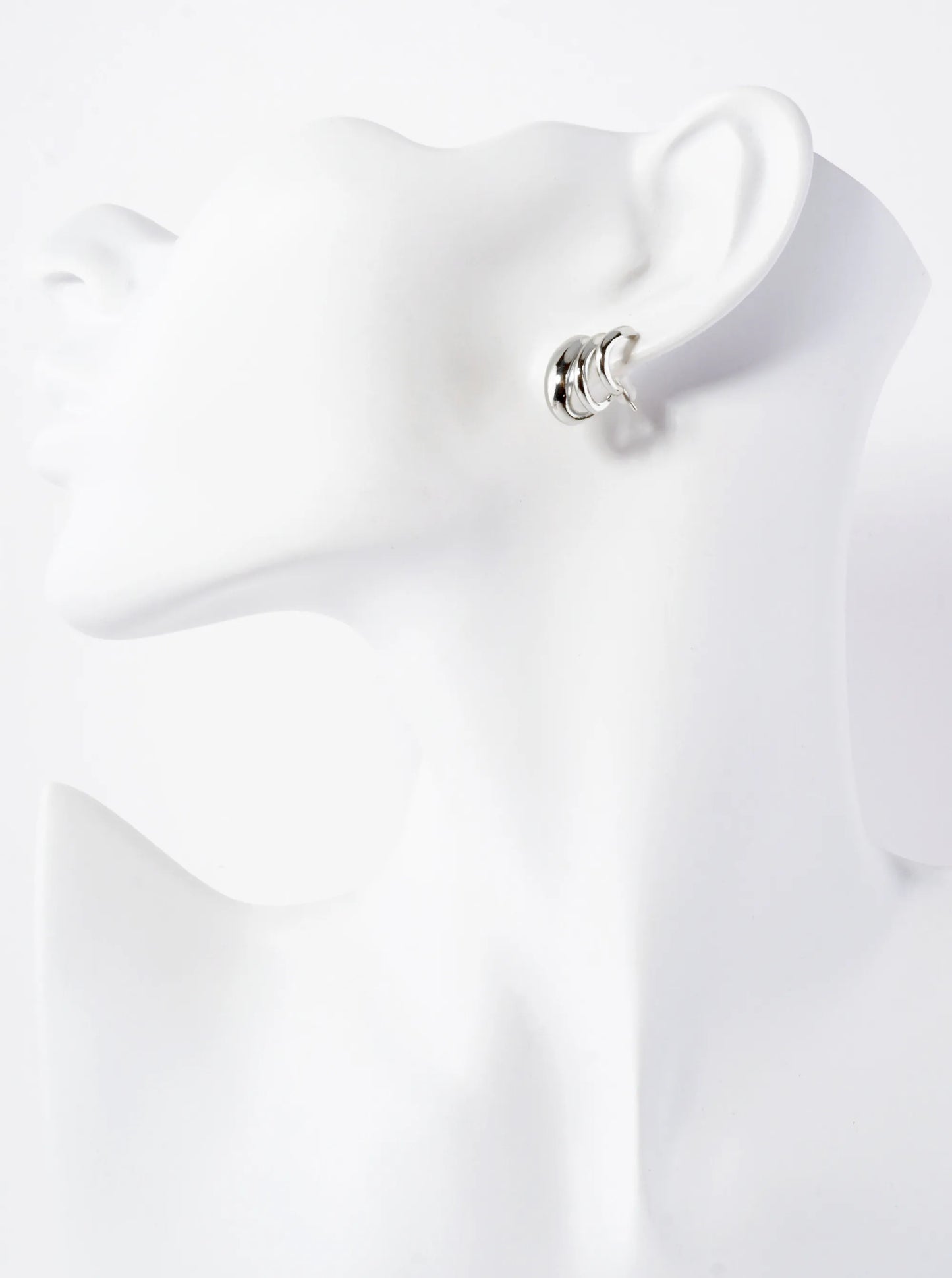 Polished Brass 14K-Gold-Dipped Claw Open-Huggie Hoop Earrings