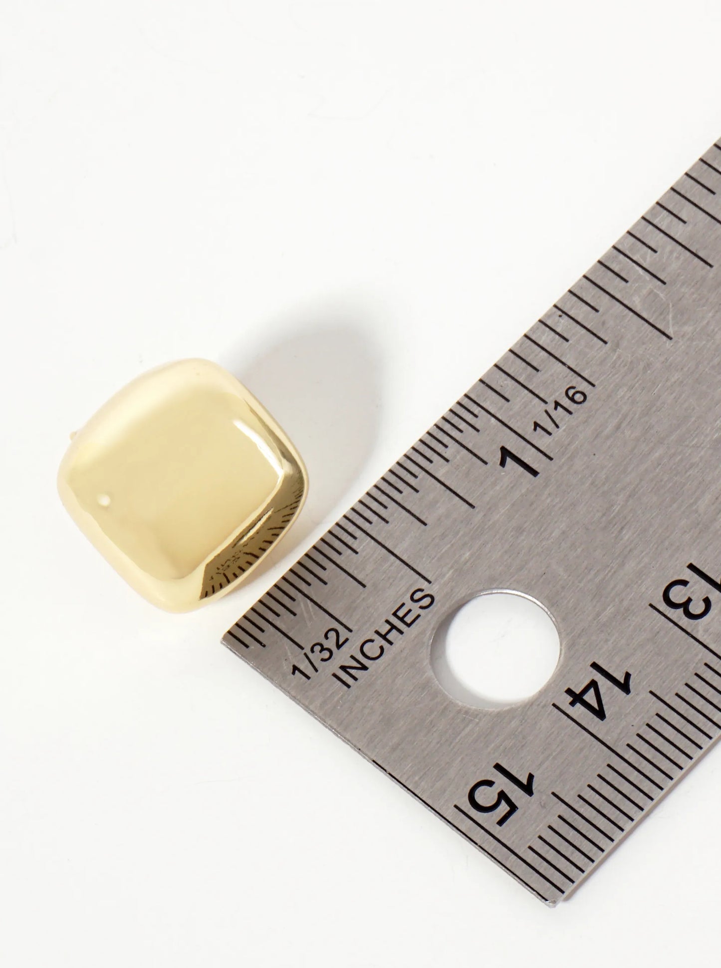 Polished Brass 16mm Square-Shaped 18K-Gold-Dipped Stud Earrings