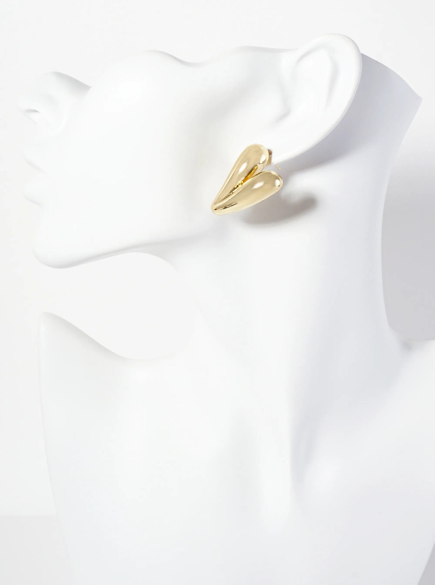 Polished Brass 18K-Gold-Dipped 1-inch Heart Post Earrings