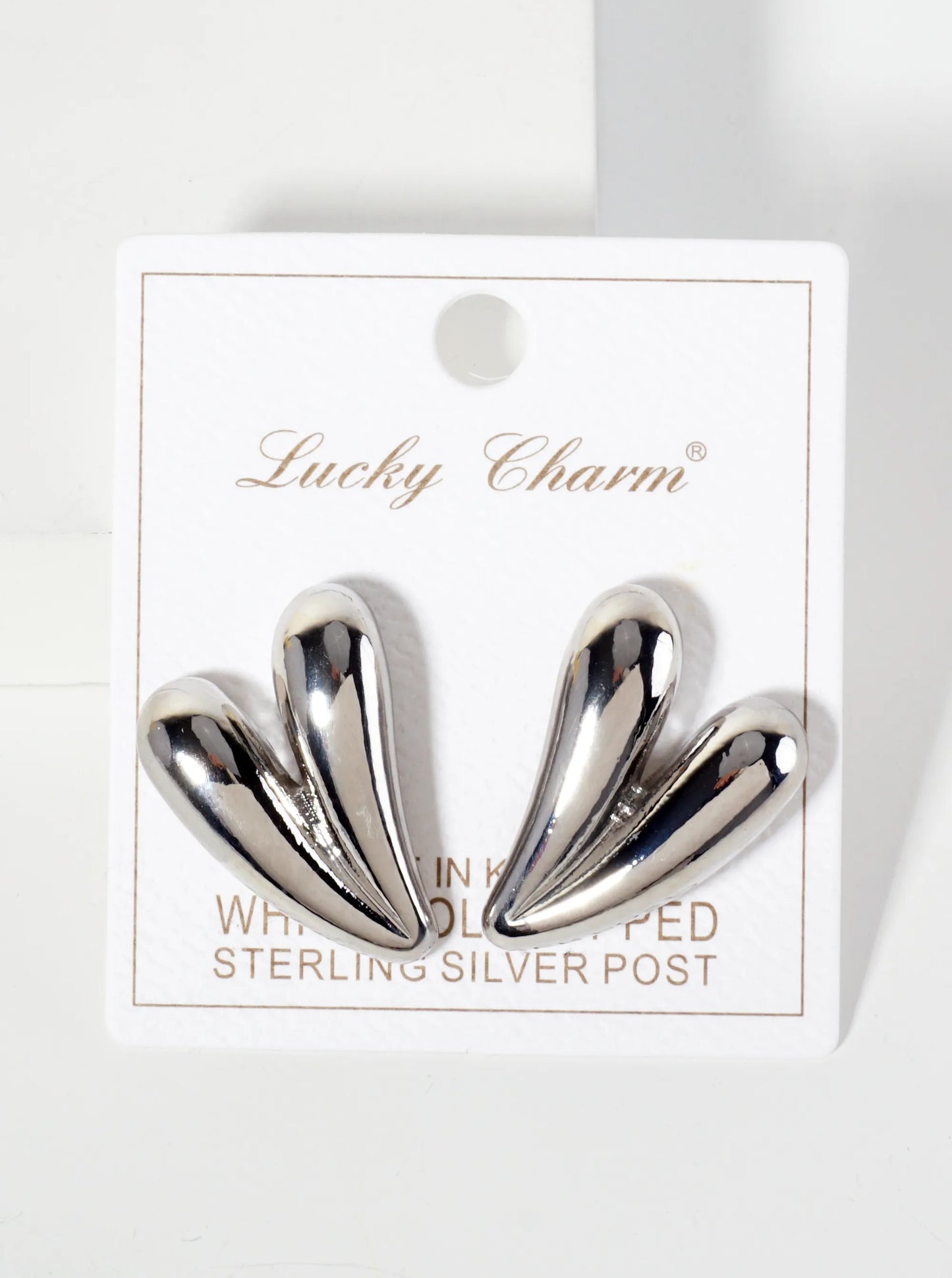 Polished Brass 18K-Gold-Dipped 1-inch Heart Post Earrings