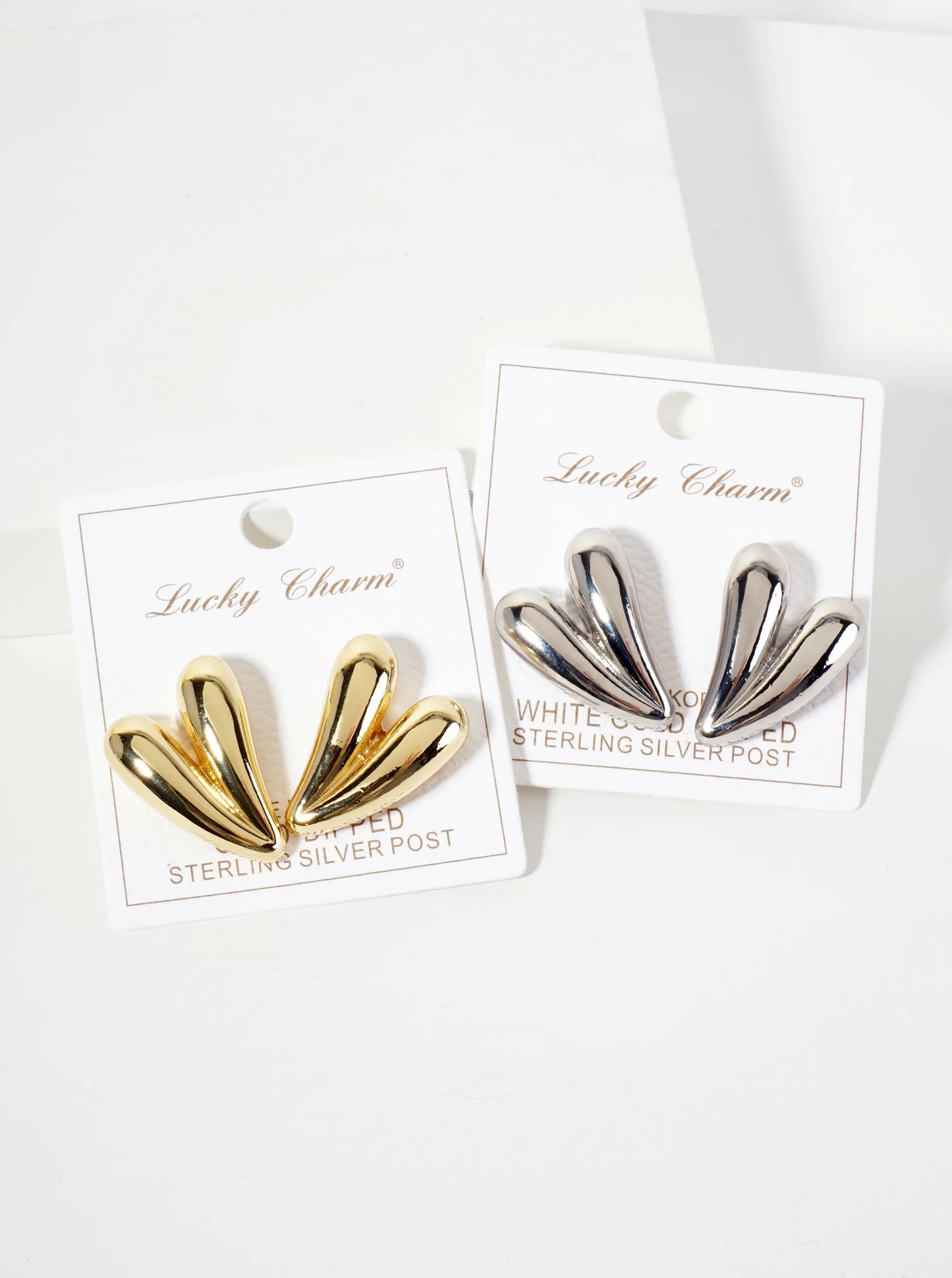Polished Brass 18K-Gold-Dipped 1-inch Heart Post Earrings