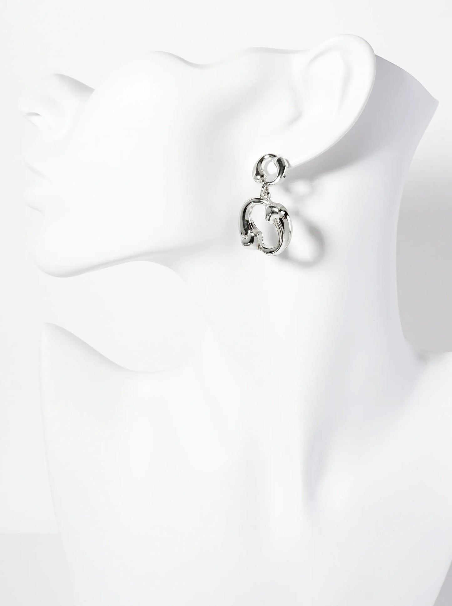 Polished Brass 18K-Gold-Dipped Heart Accent Circle Drop Earrings