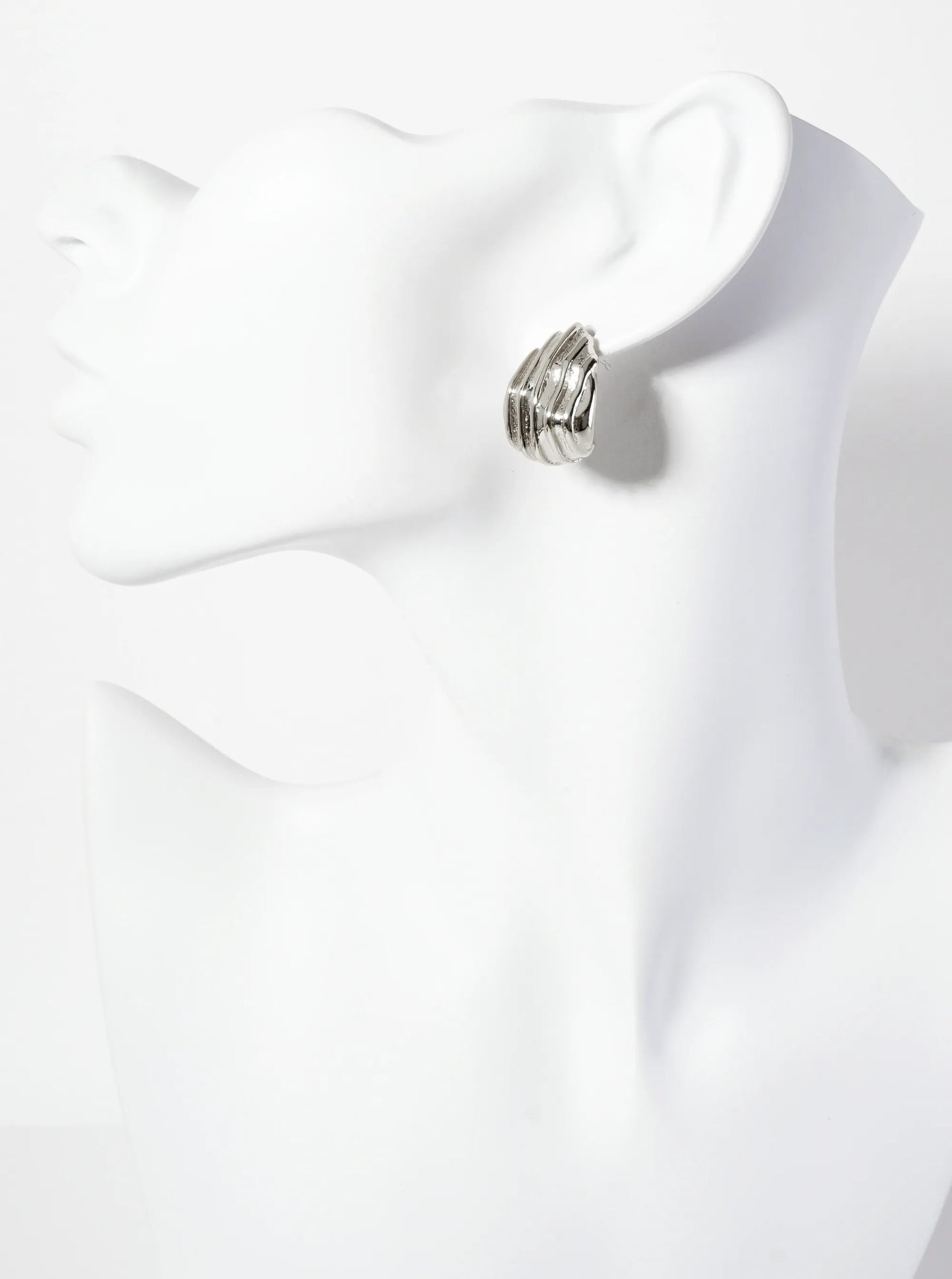 Polished Brass 18K-Gold-Dipped Lined Soft-Curve Teardrop Post Earrings