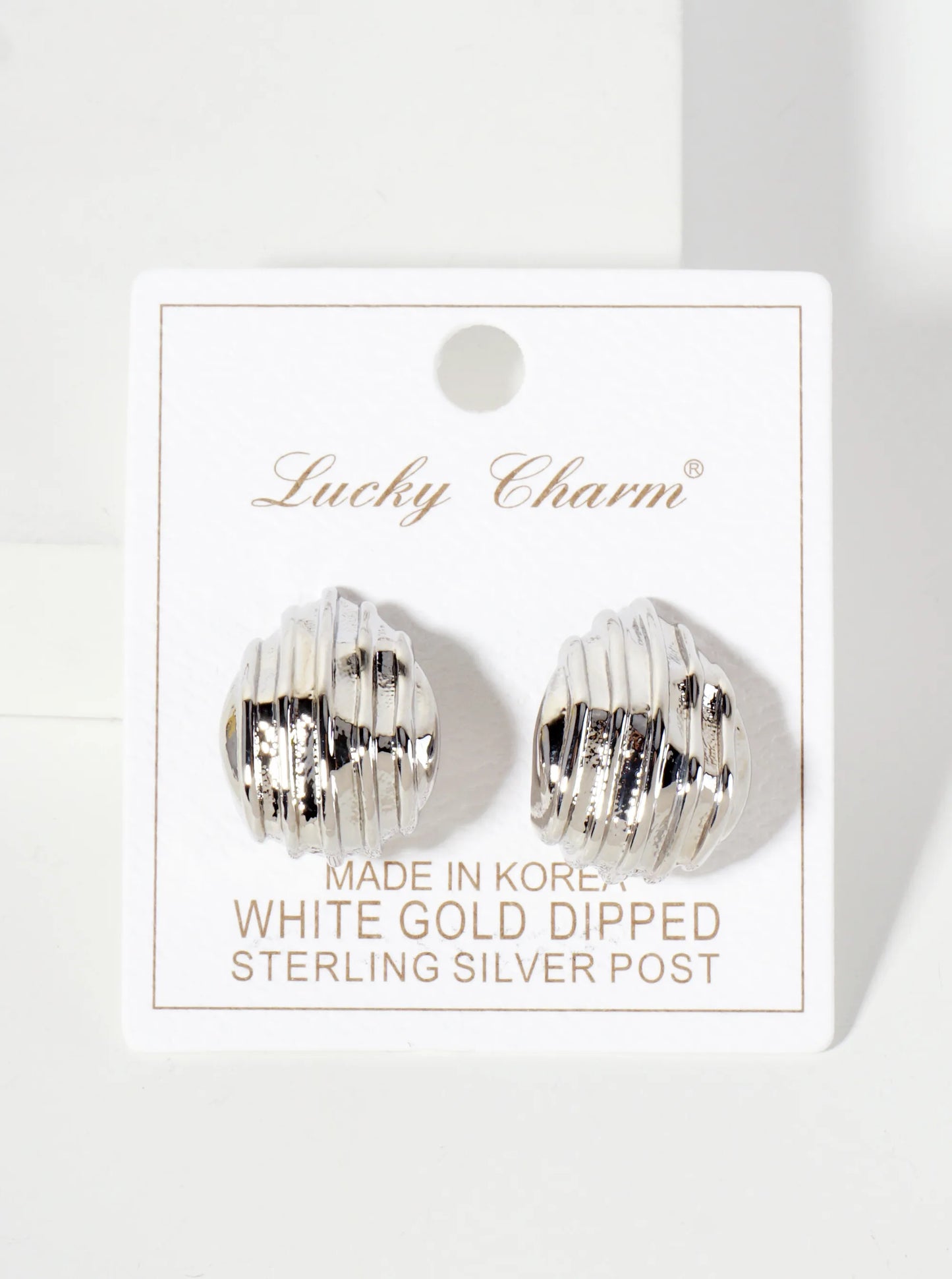 Polished Brass 18K-Gold-Dipped Lined Soft-Curve Teardrop Post Earrings