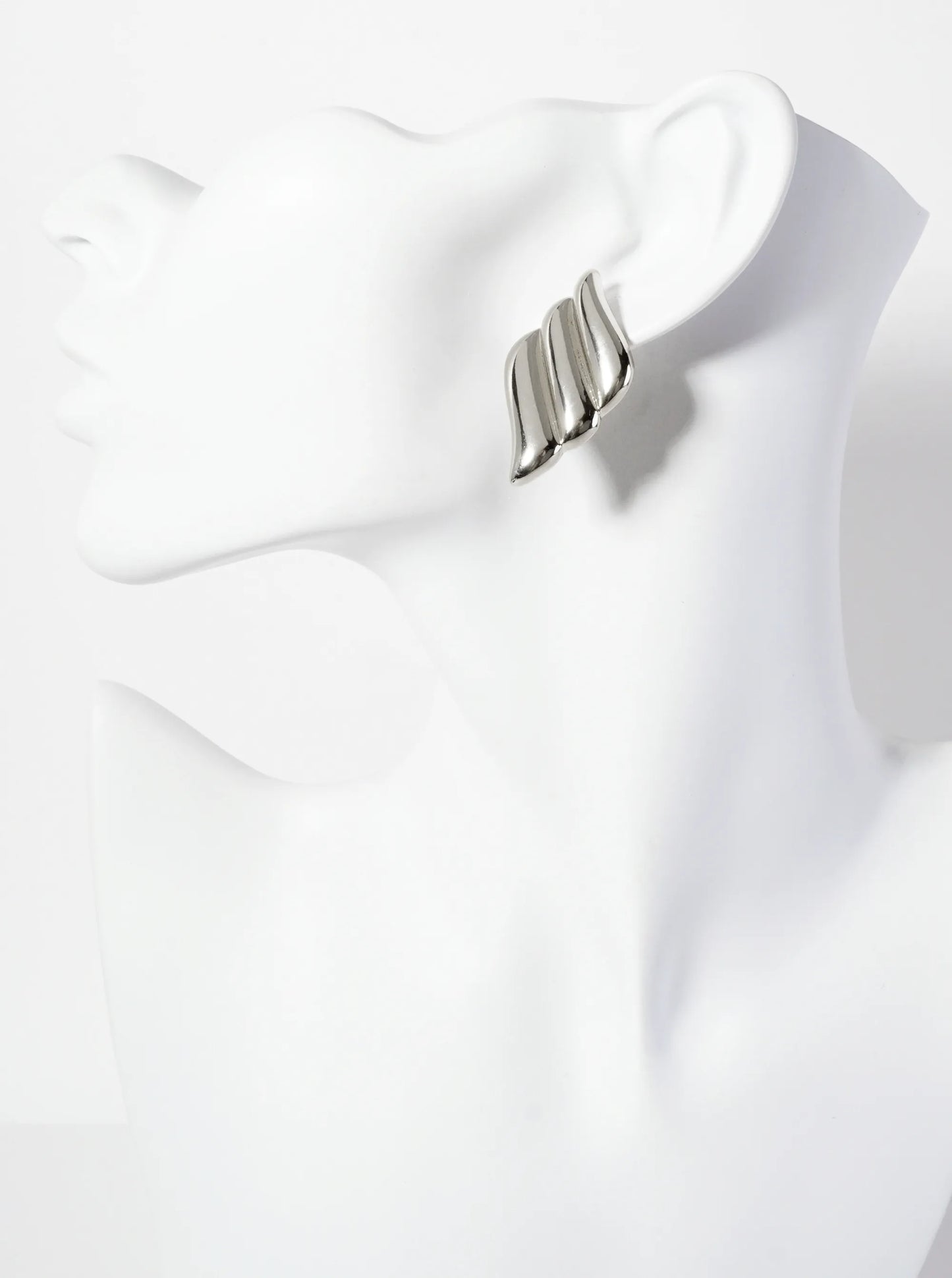 Polished Brass 18K-Gold-Dipped Sculpted Wavy Rhombus Post Earrings