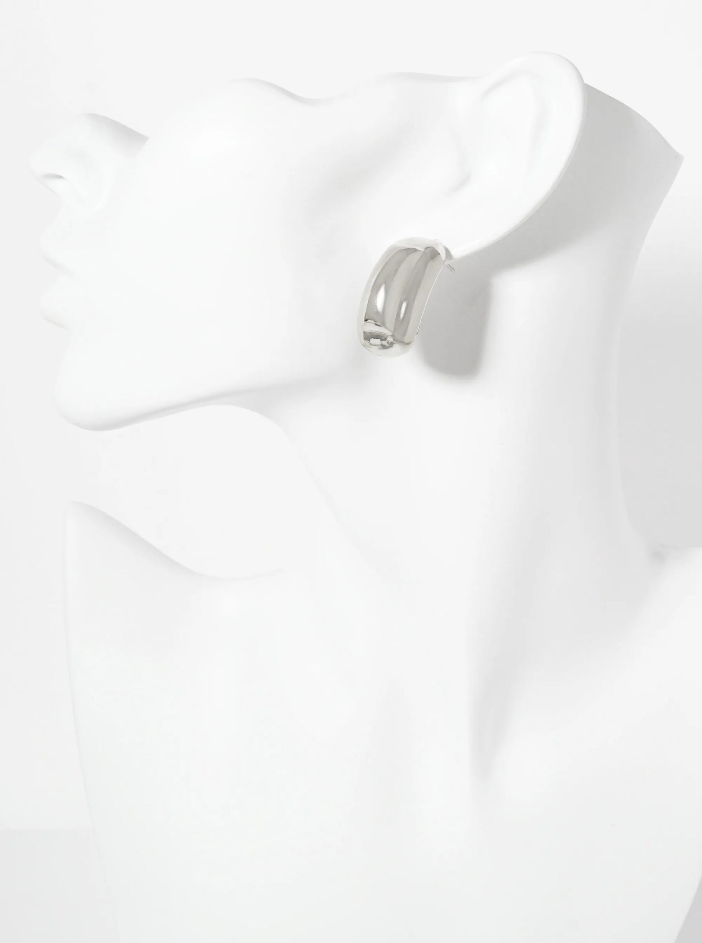 Polished Brass 18K-Gold-Dipped Soft-Curve Rectangle Post Earrings