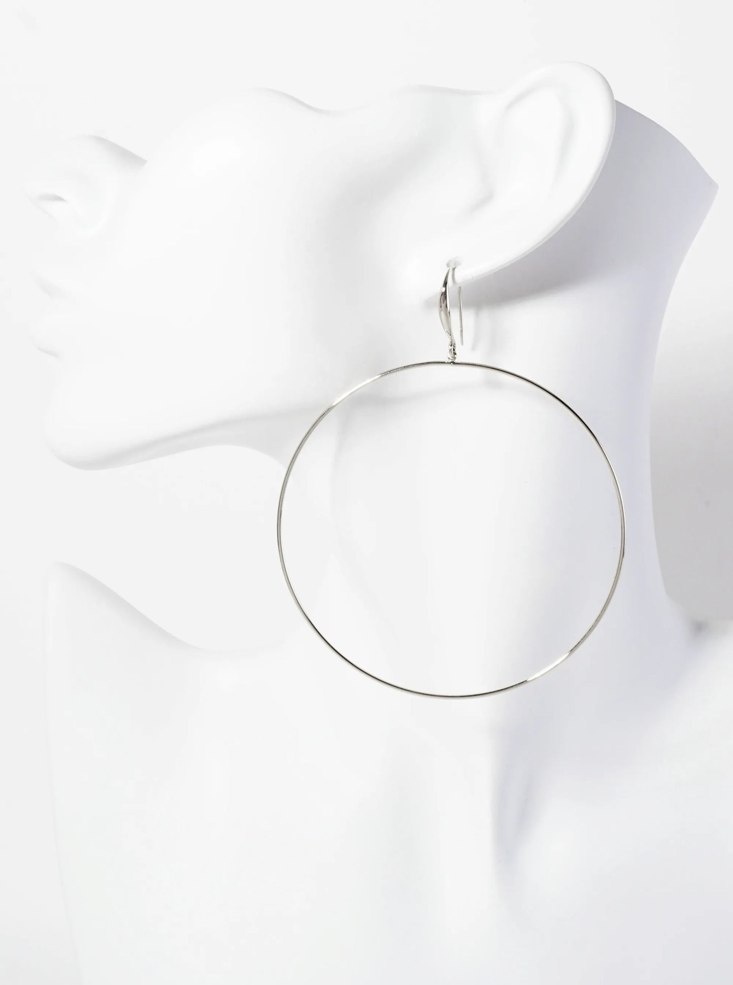 Polished Brass 2-and-three-quarters-inch Delicate Circle Drop 18K-Gold-Dipped Fish-Hook Earrings