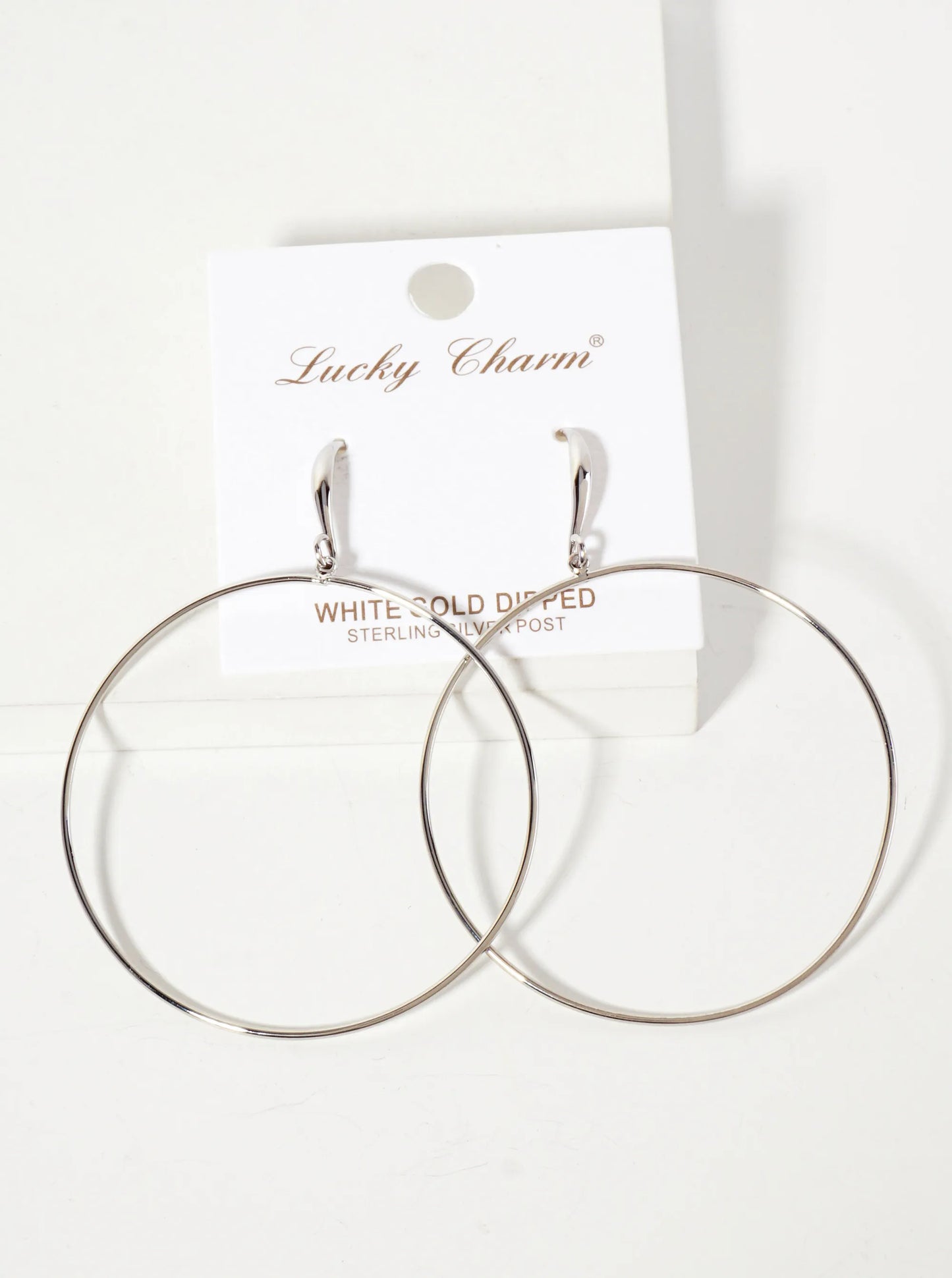 Polished Brass 2-inch Delicate Circle Drop 18K-Gold-Dipped Fish-Hook Earrings