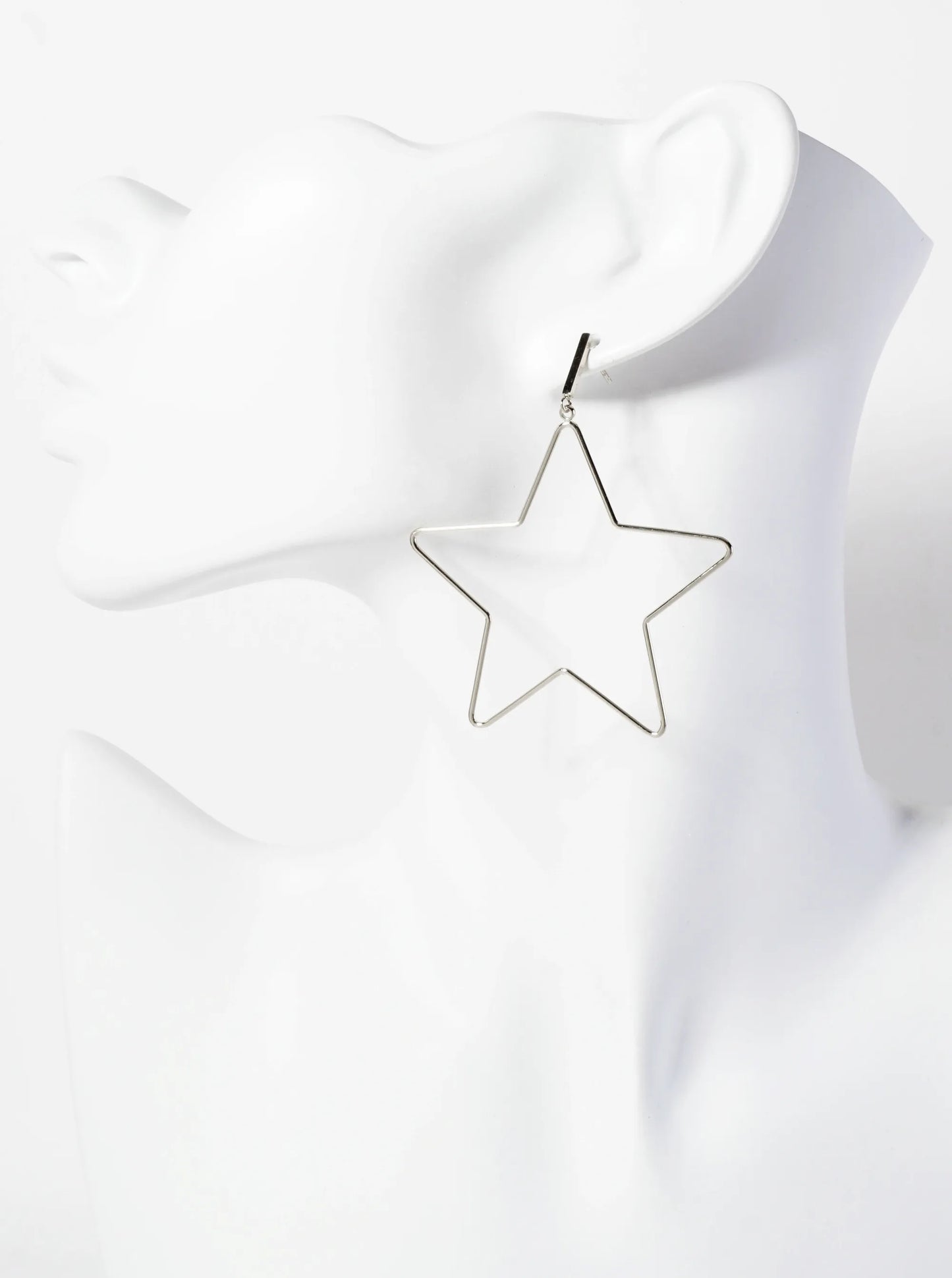 Polished Brass 2-inch Delicate Star Drop 18K-Gold-Dipped Earrings