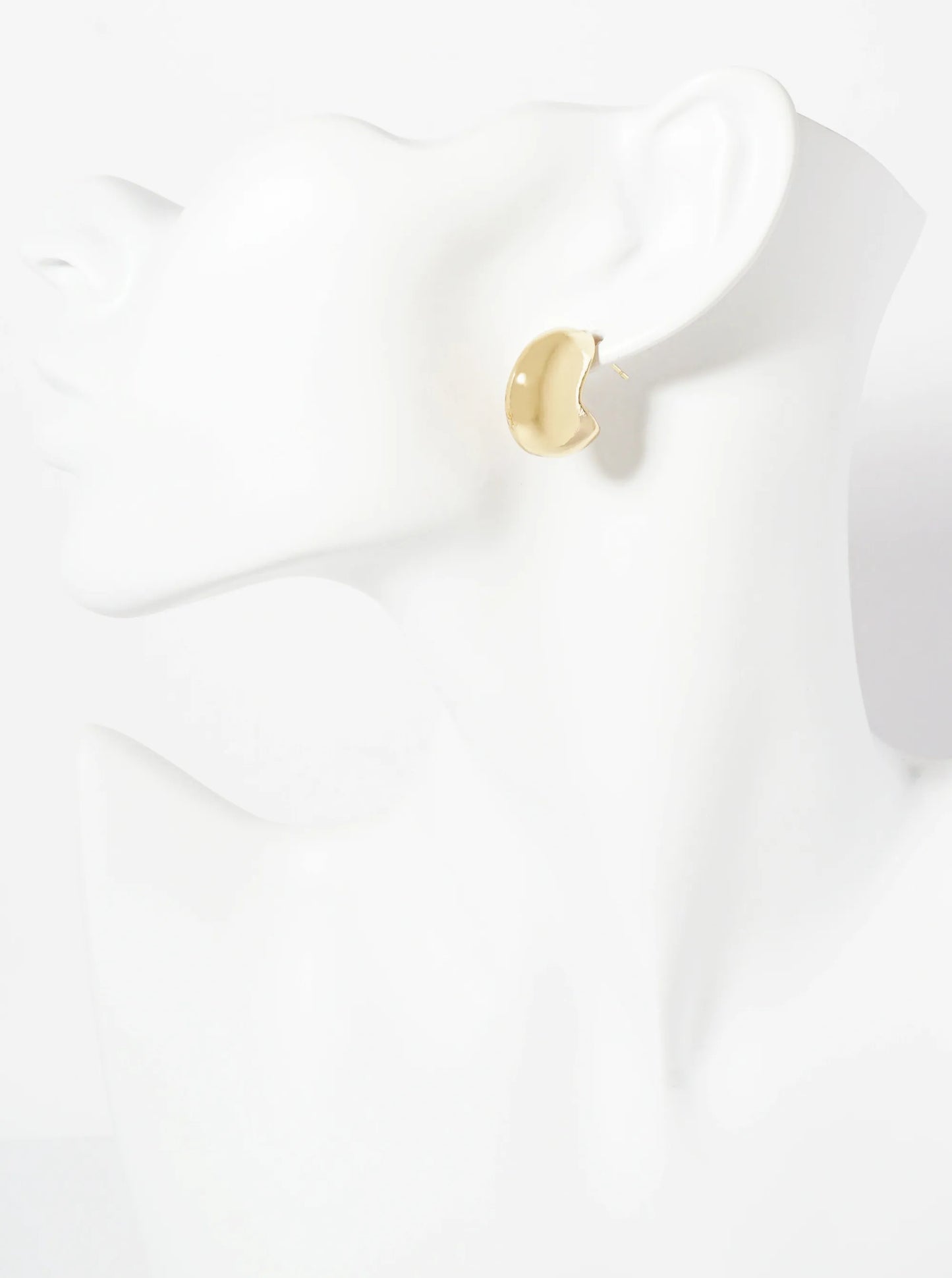 Polished Brass 20mm Pac-Man Design Hollow 18K-Gold-Dipped Hoop Earrings