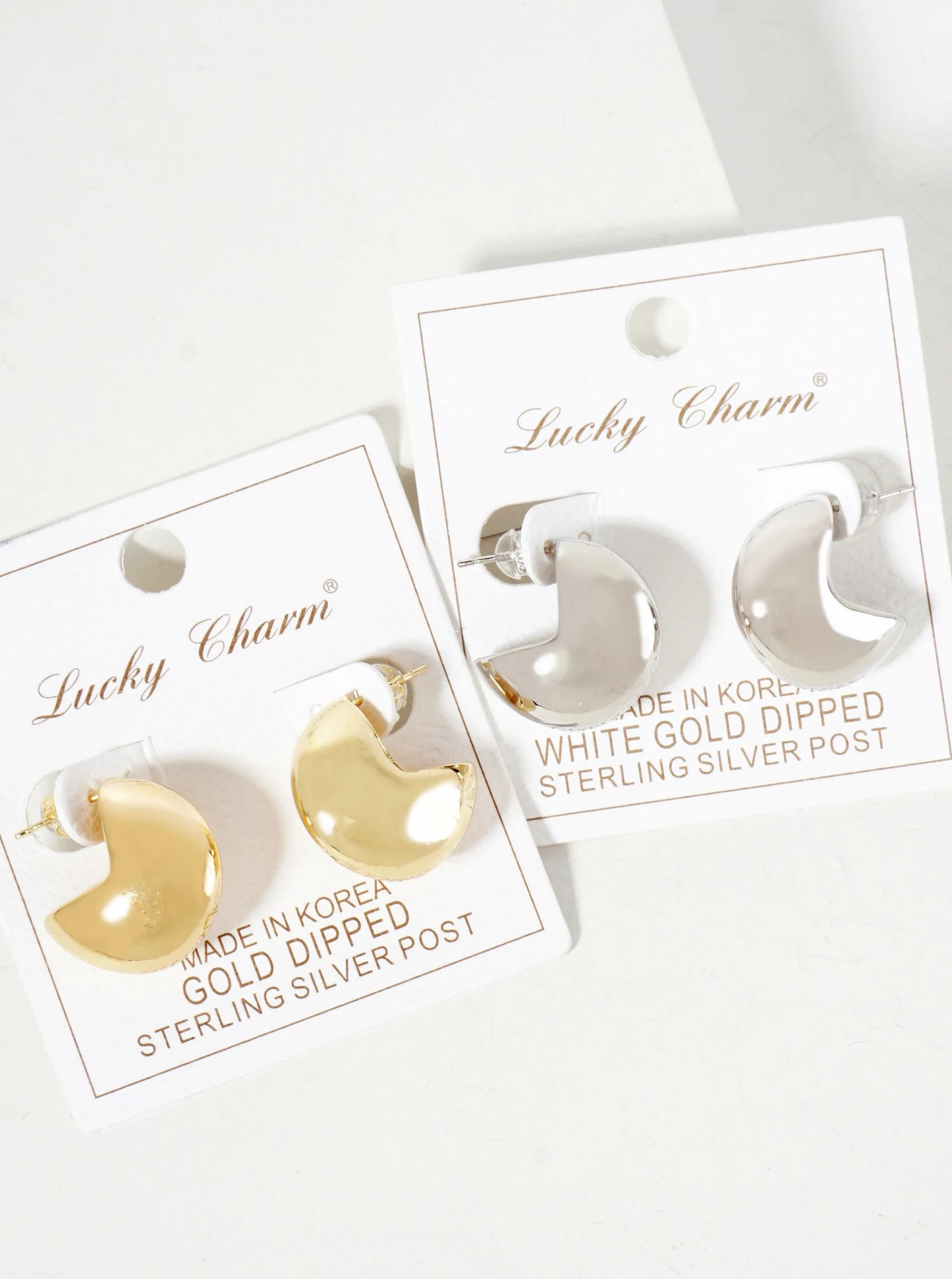 Polished Brass 20mm Pac-Man Design Hollow 18K-Gold-Dipped Hoop Earrings