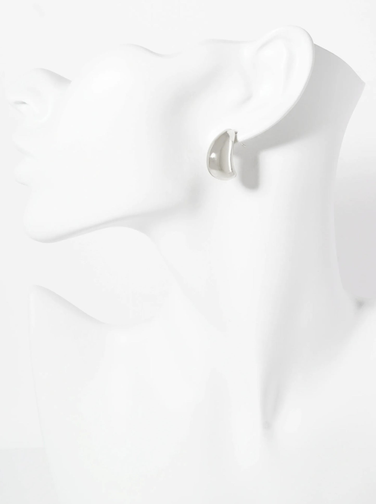 Polished Brass 20mm Puffy Hollow Teardrop 18K-Gold-Dipped Hoop Earrings