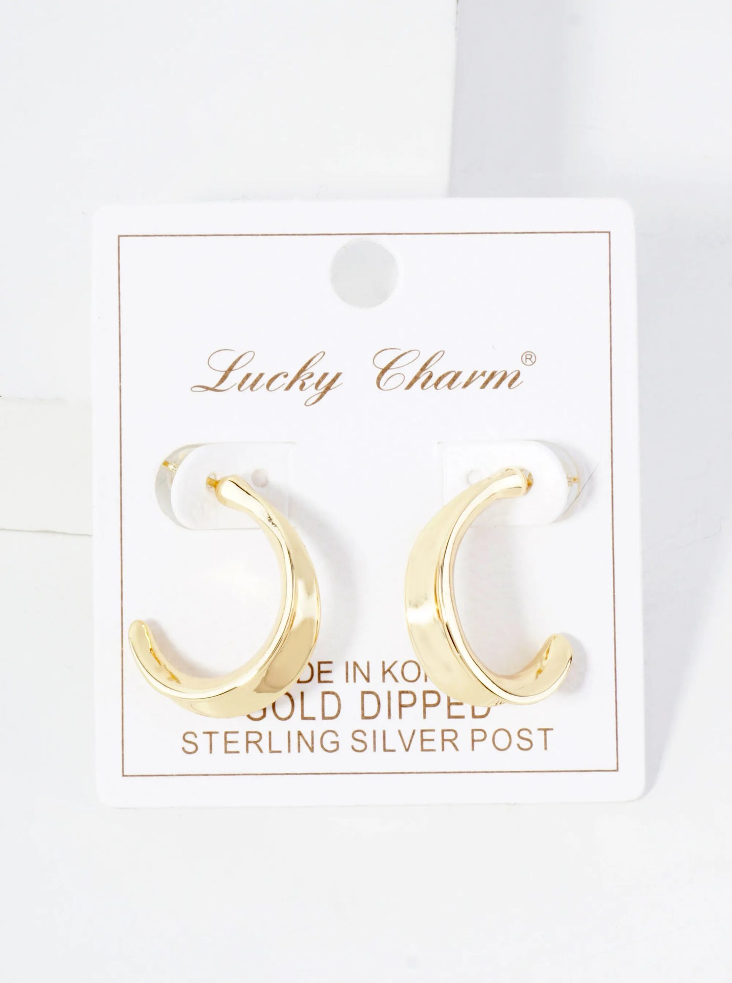 Polished Brass 25mm Teardrop-Shaped 18K-Gold-Dipped 25mm Open Hoop Earrings