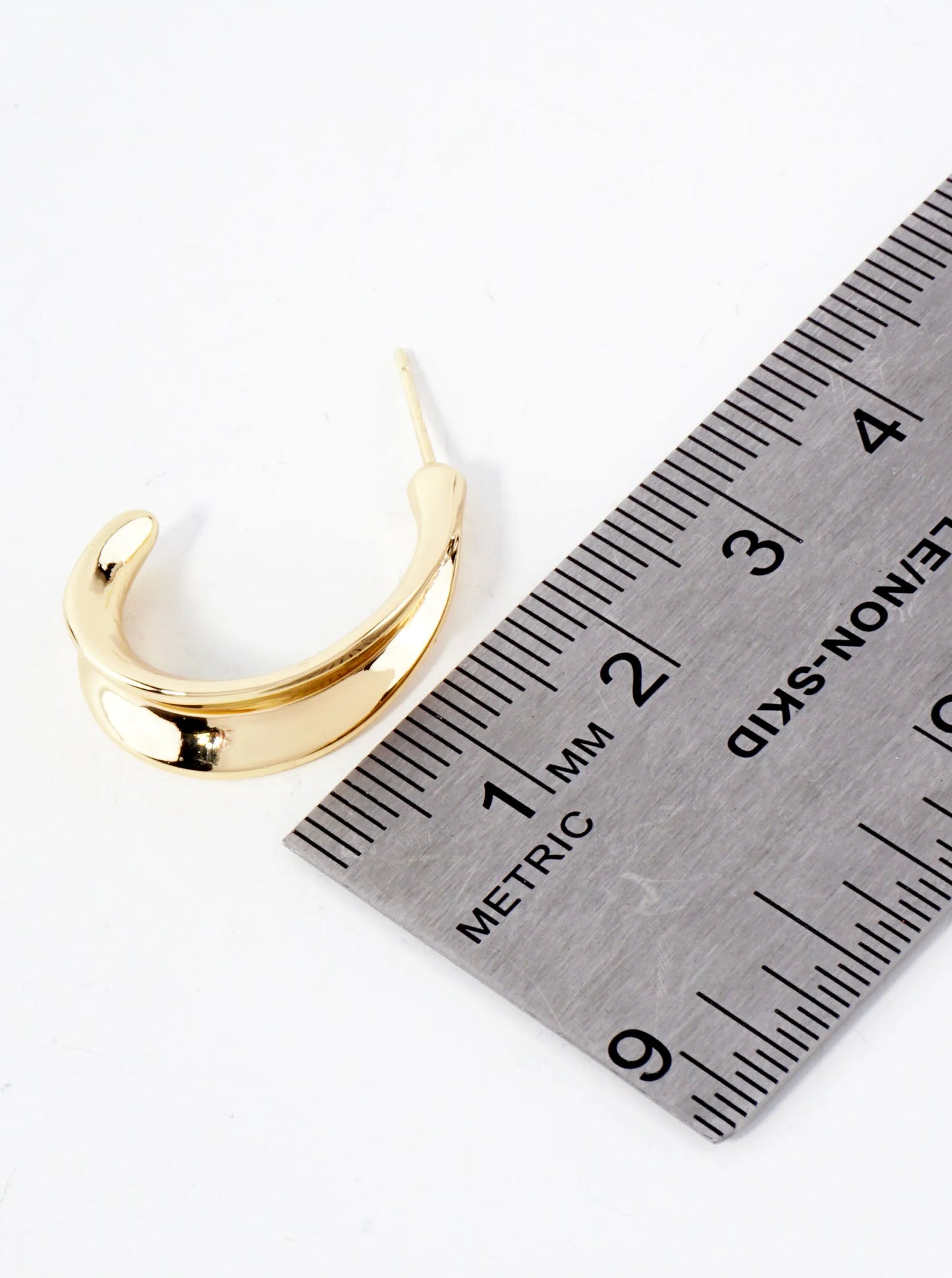 Polished Brass 25mm Teardrop-Shaped 18K-Gold-Dipped 25mm Open Hoop Earrings