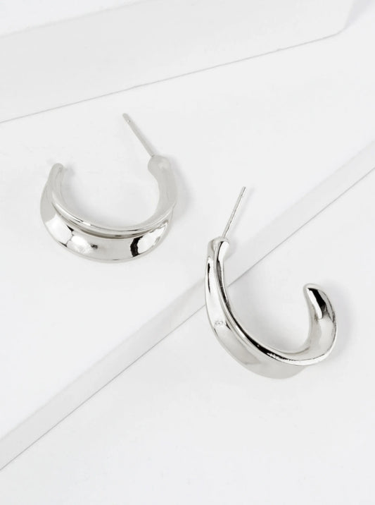 Polished Brass 25mm Teardrop-Shaped 18K-Gold-Dipped 25mm Open Hoop Earrings
