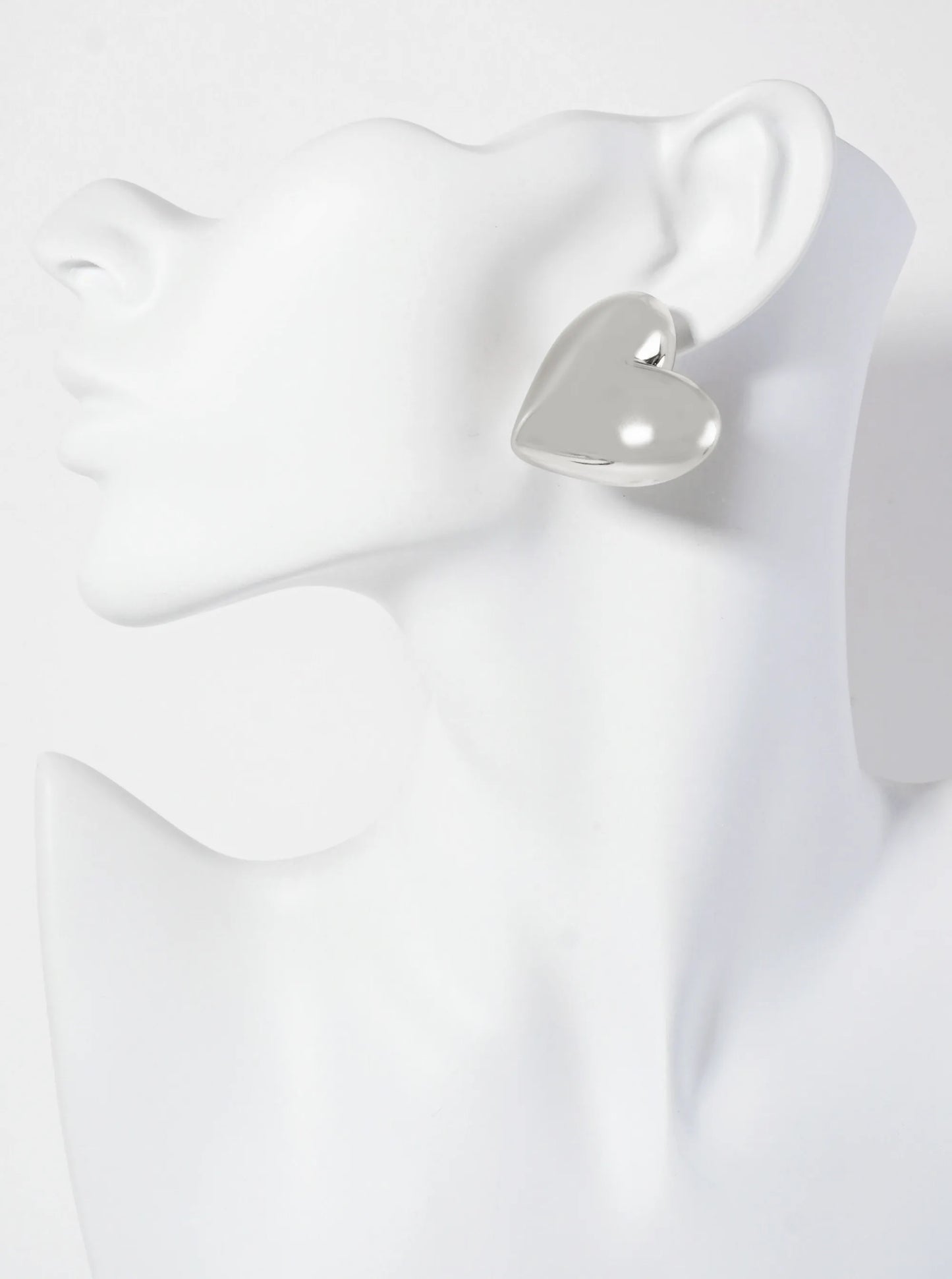 Polished Brass 35mm Puffy Heart 18K-Gold-Dipped Statement Earrings