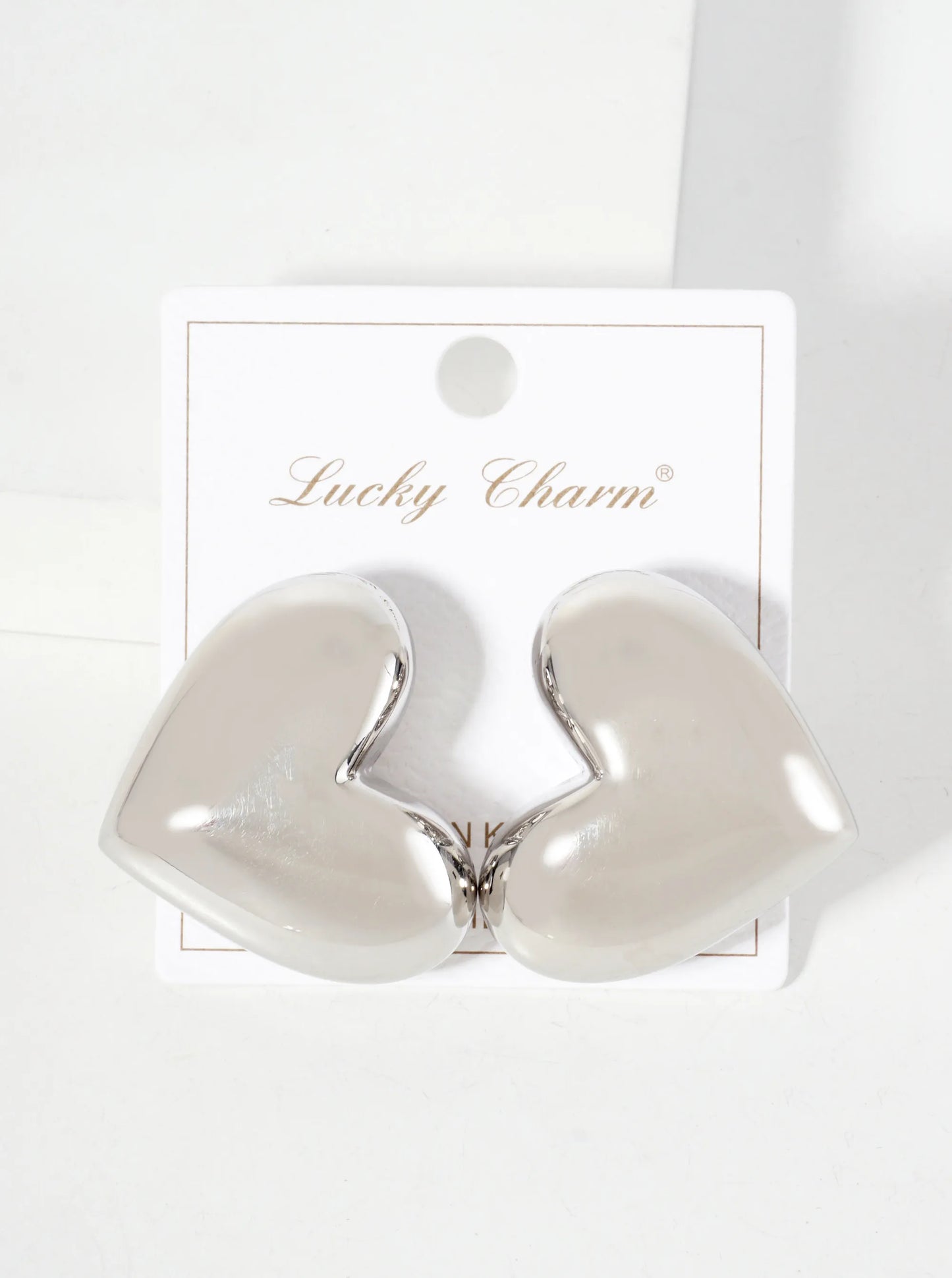 Polished Brass 35mm Puffy Heart 18K-Gold-Dipped Statement Earrings