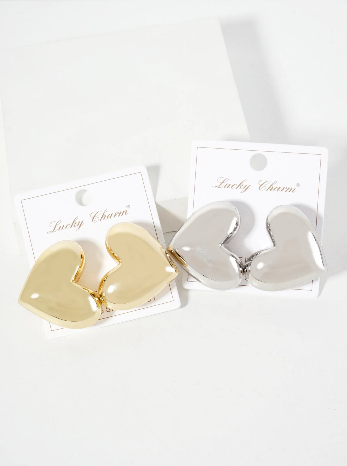Polished Brass 35mm Puffy Heart 18K-Gold-Dipped Statement Earrings