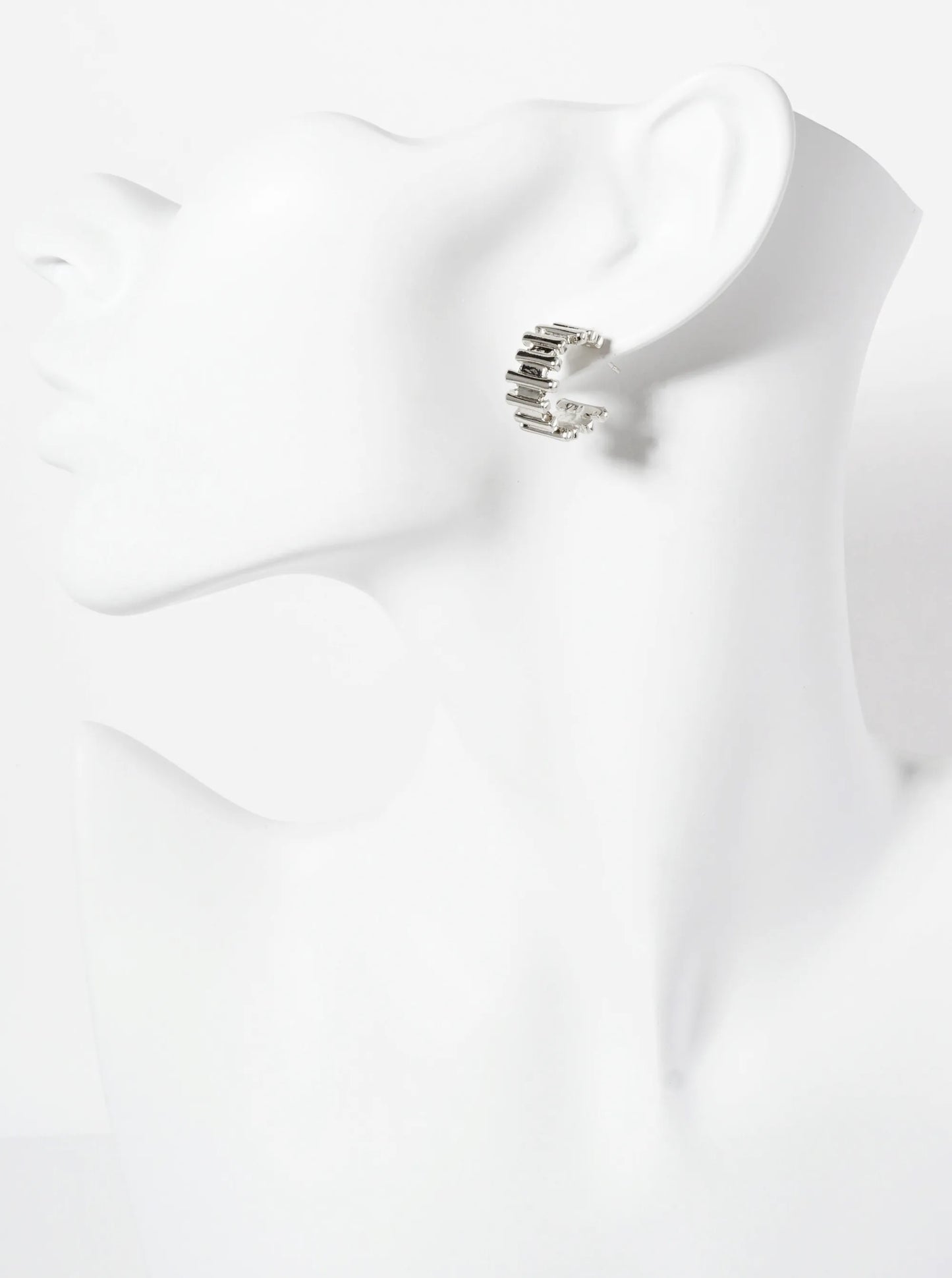 Polished Brass Bar-Texture 15mm 18K-Gold-Dipped Open Hoop Earrings