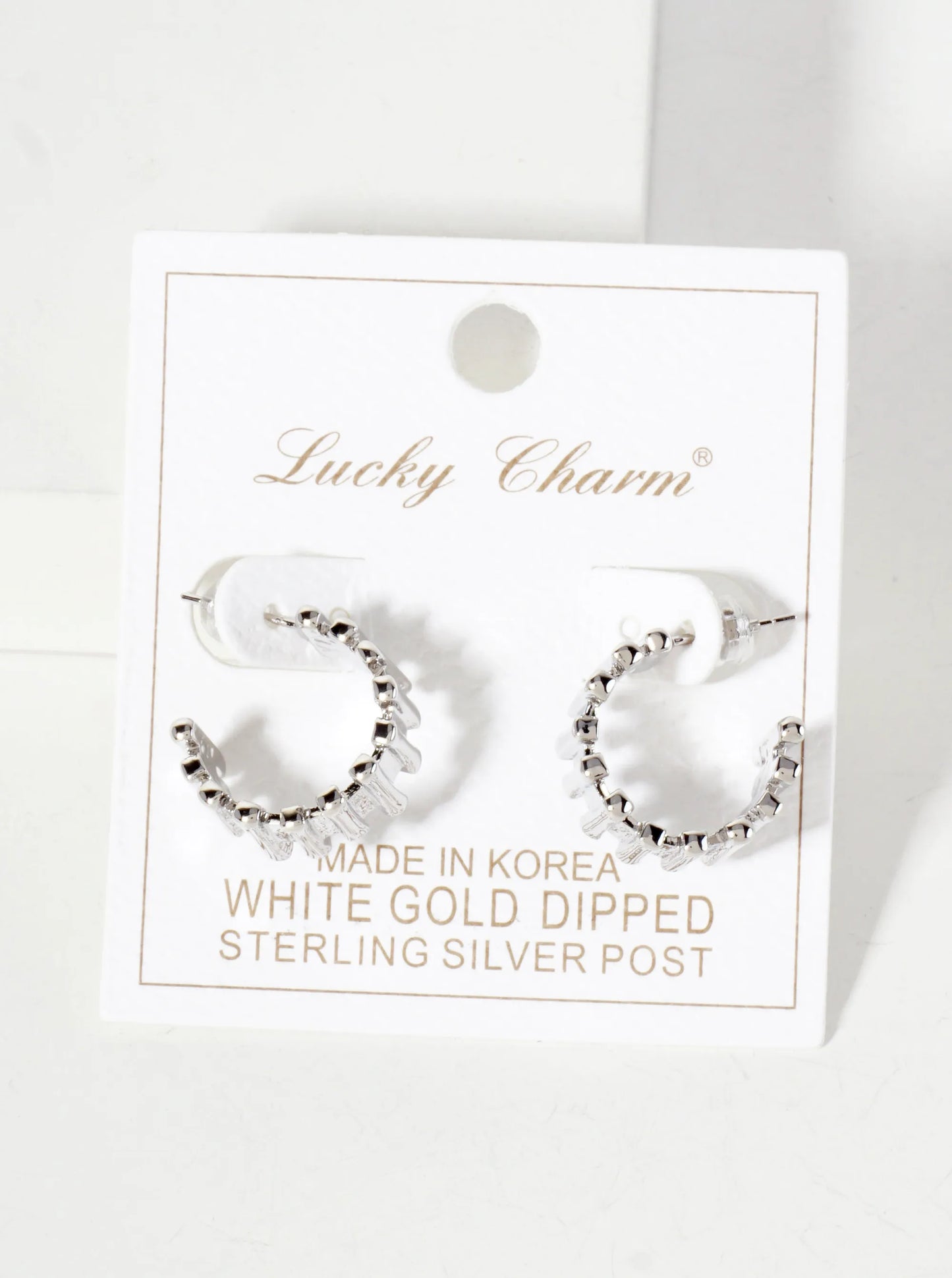Polished Brass Bar-Texture 15mm 18K-Gold-Dipped Open Hoop Earrings
