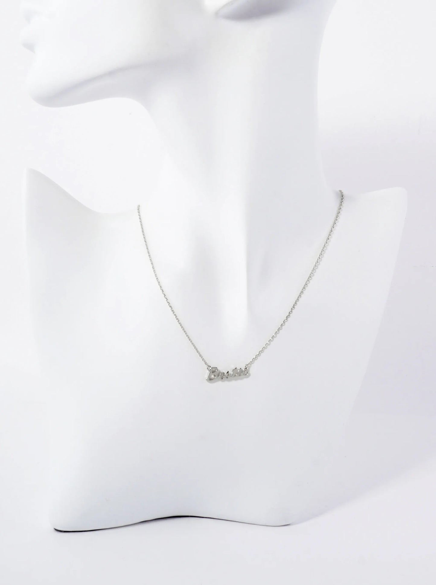 Polished Brass Bestie Word Pendant Hypoallergenic 18K-Gold-Dipped Station Necklace