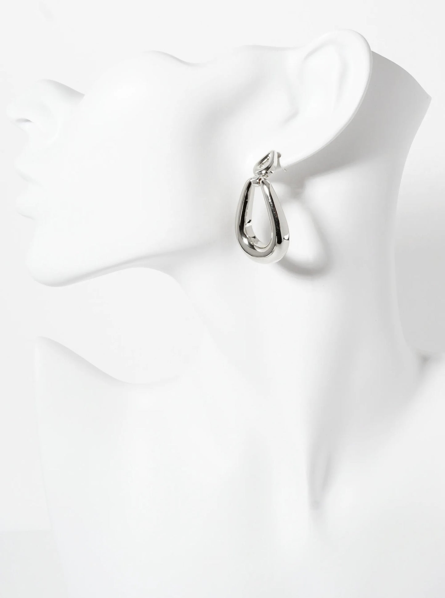 Polished Brass Cutout Double Teardrop 18K-Gold-Dipped Dangle Earrings