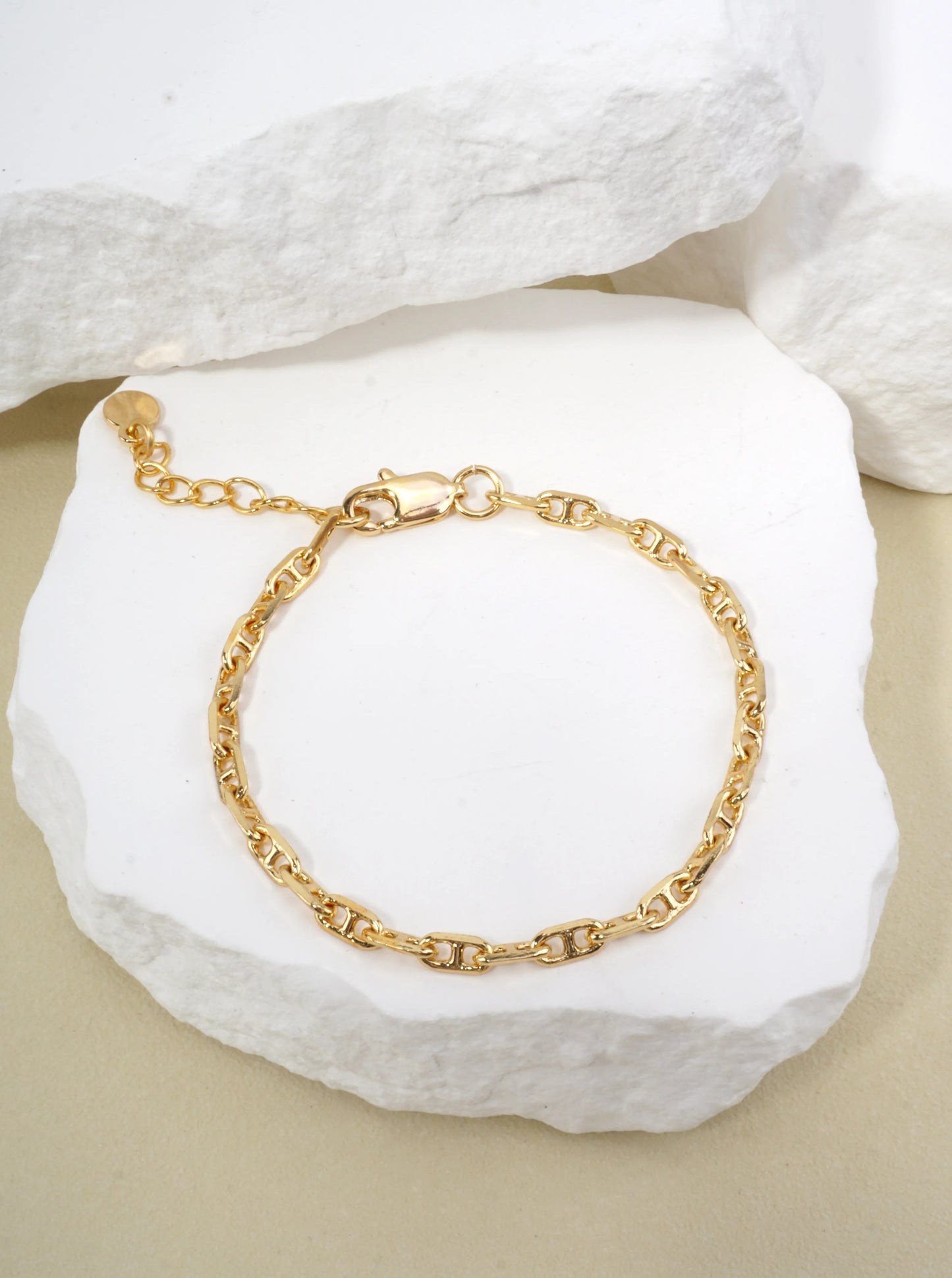 Polished Brass Delicate Chain Bracelet