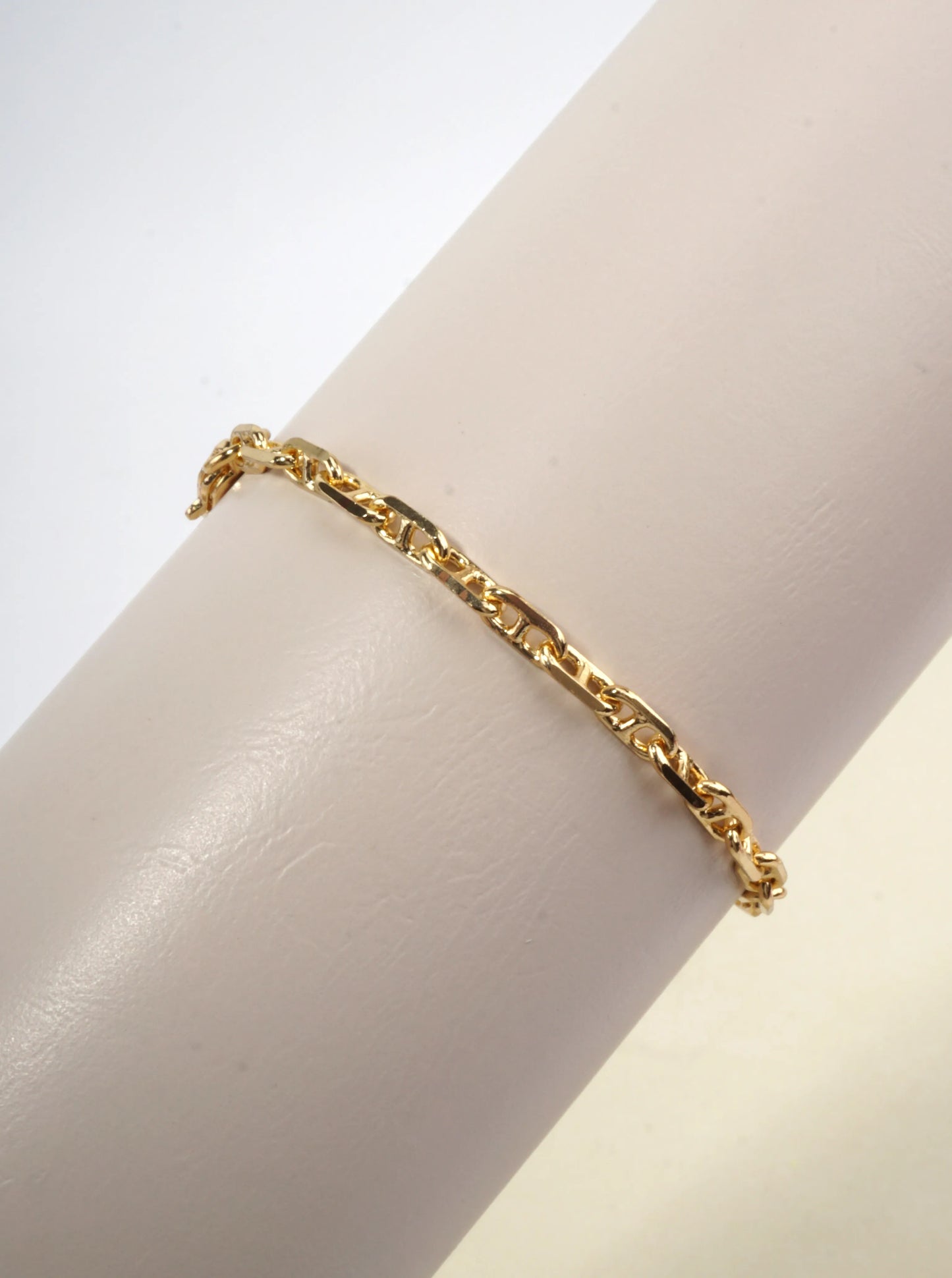 Polished Brass Delicate Chain Bracelet