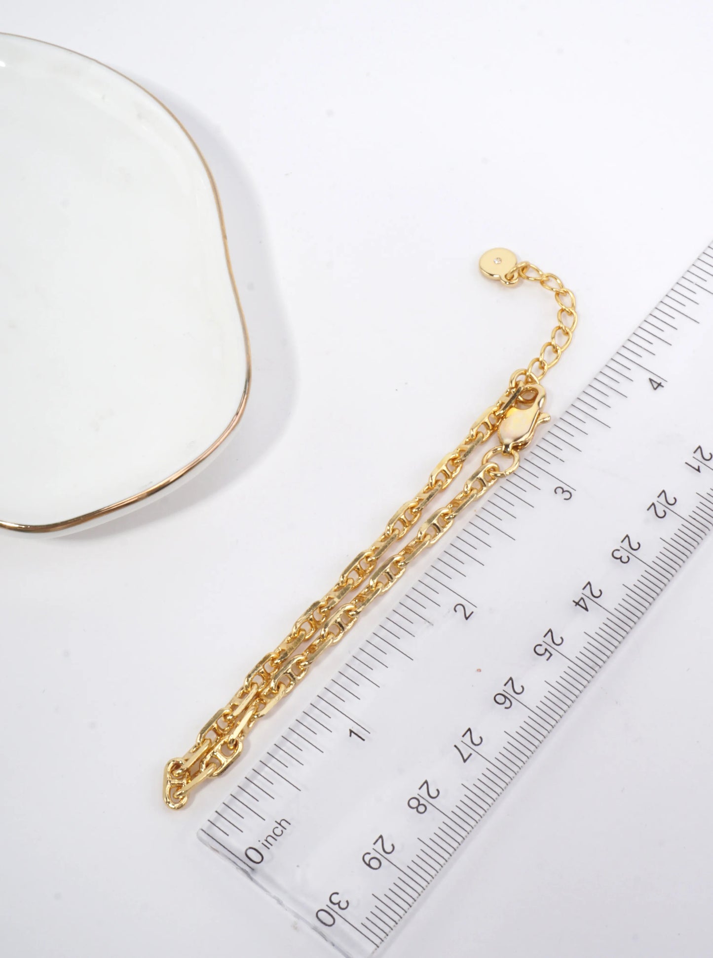 Polished Brass Delicate Chain Bracelet