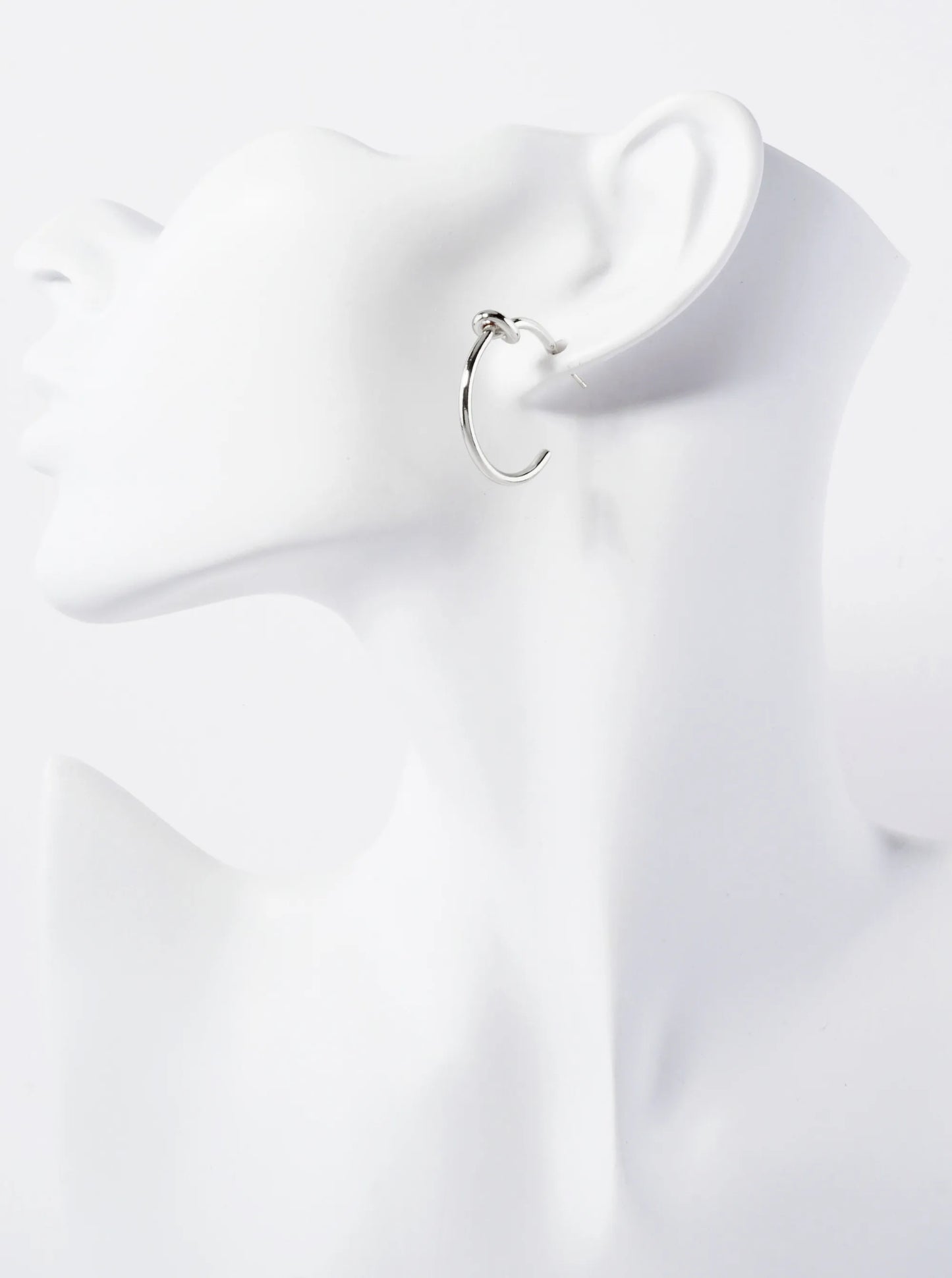 Polished Brass Delicate Knot Accent 18K-Gold-Dipped 25mm Hoop Earrings