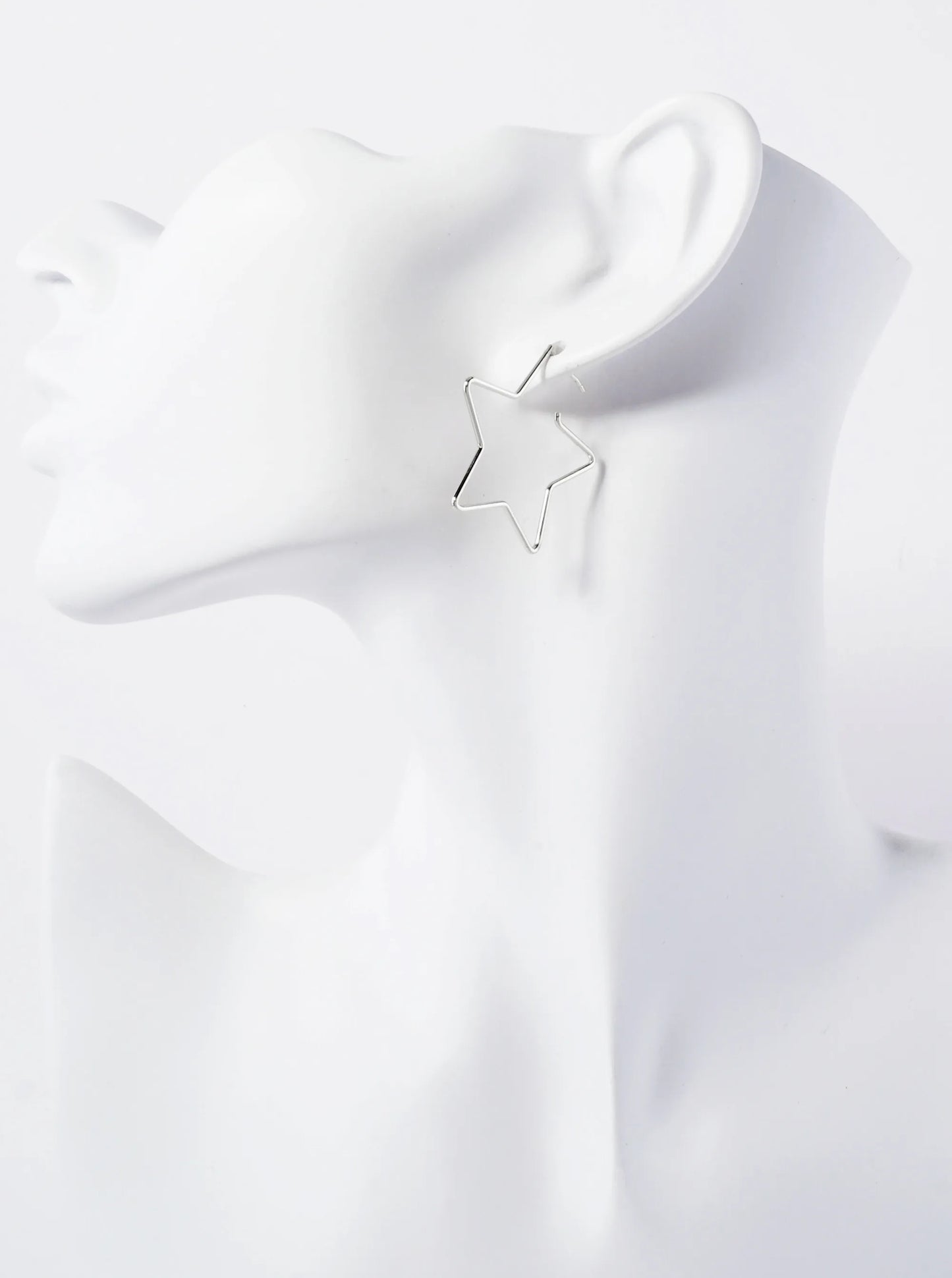 Polished Brass Delicate Star-Shaped 18K-Gold-Dipped 30mm Hoop Earrings