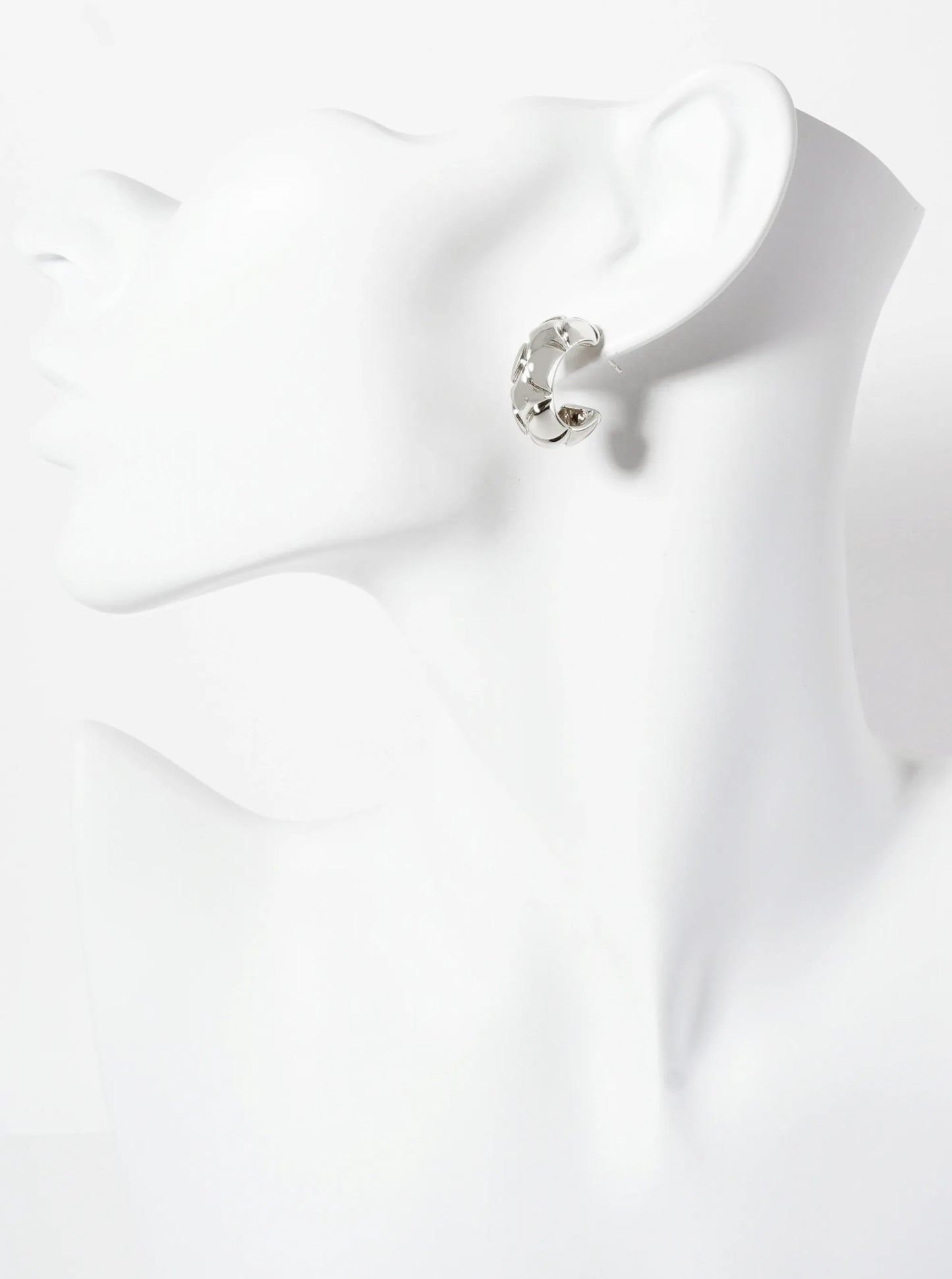 Polished Brass Diamond-Shaped Patterns At-the-Center 20mm 18K-Gold-Dipped Hoop Earrings