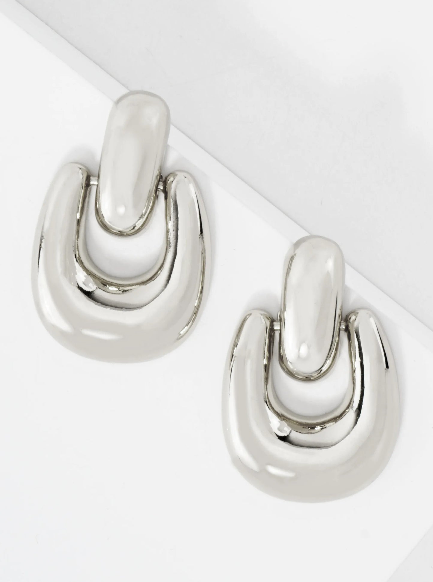 Polished Brass Doorknocker Design 14K-Gold-Dipped Earrings